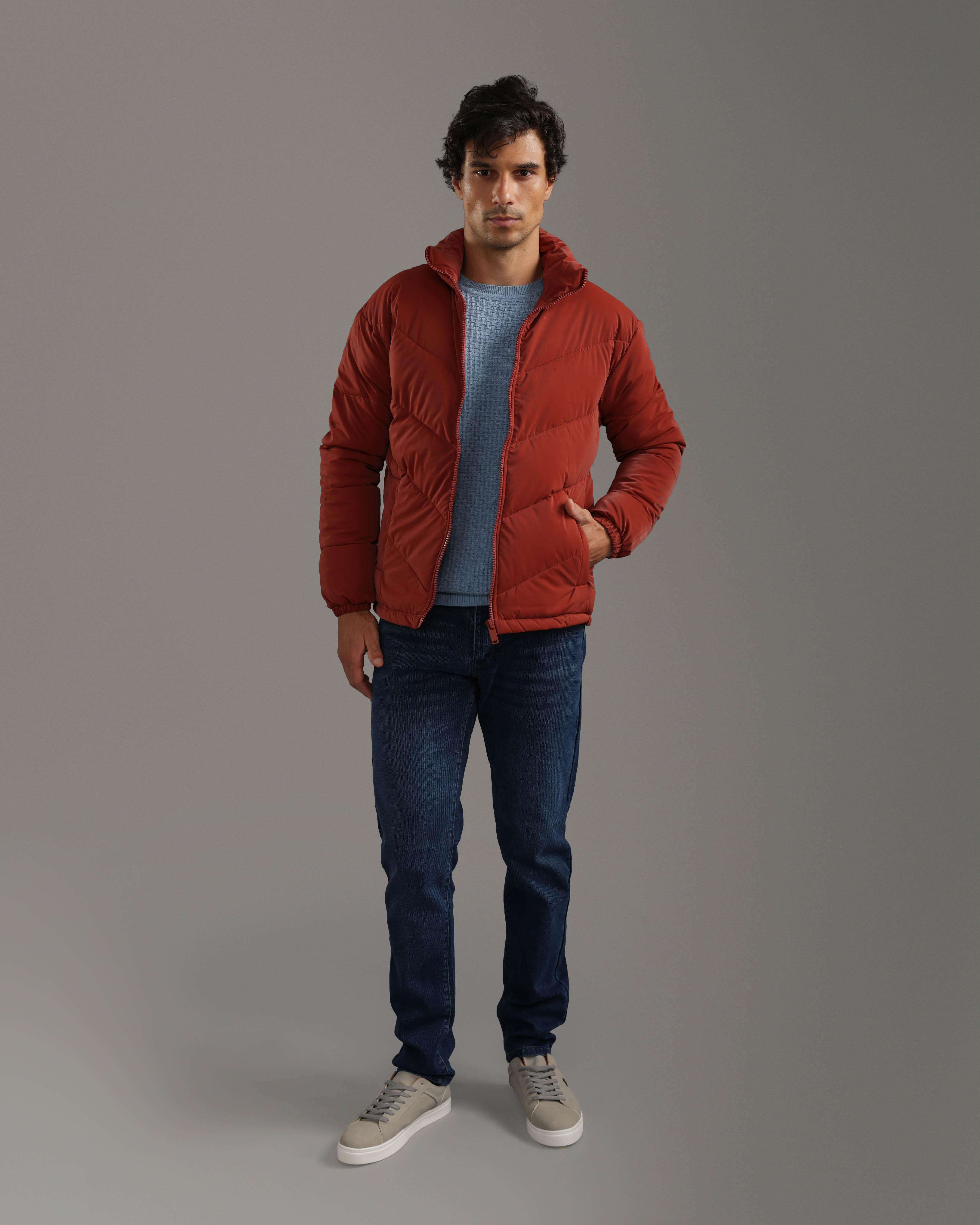 Burgundy Puffer Jacket