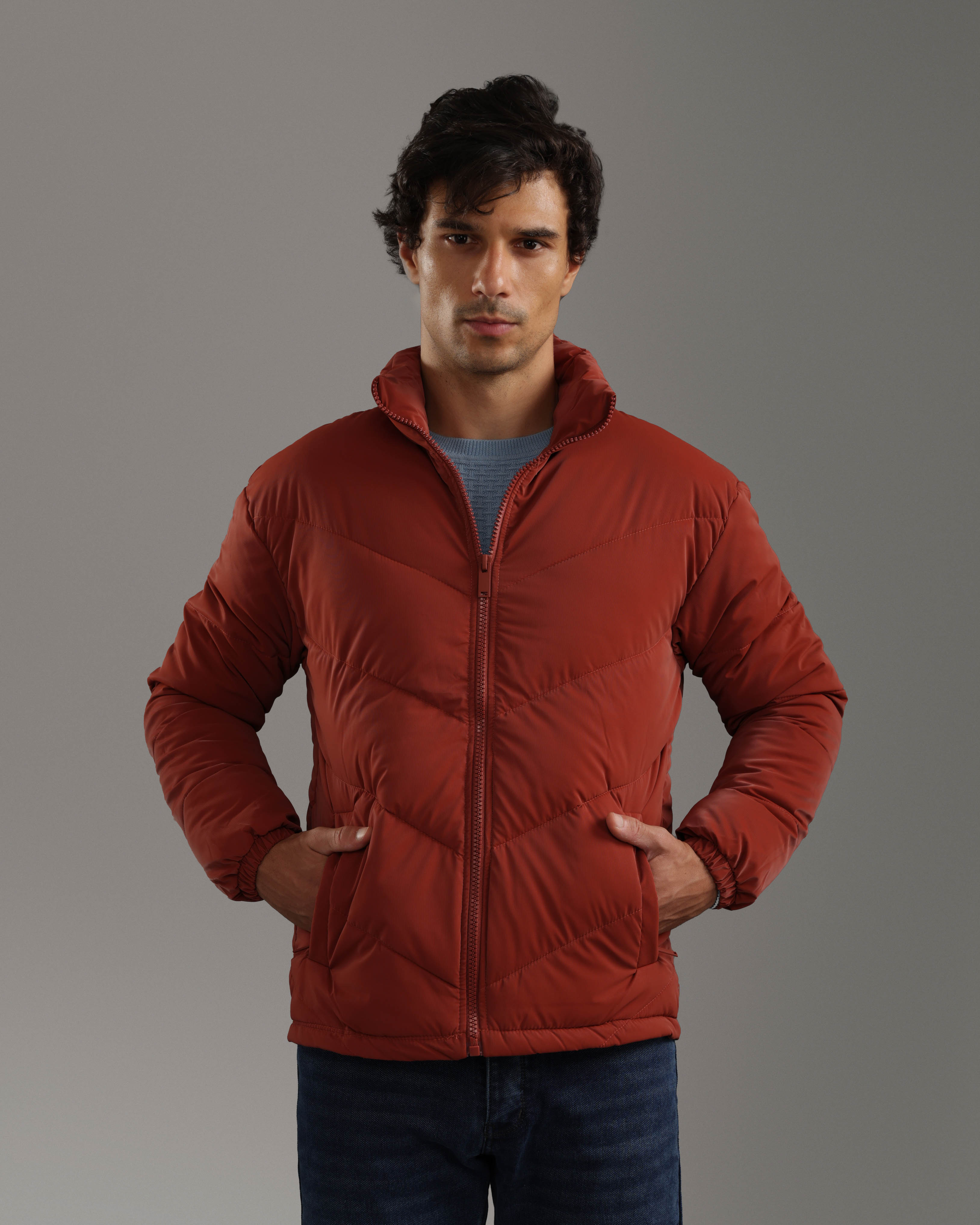 Burgundy Puffer Jacket