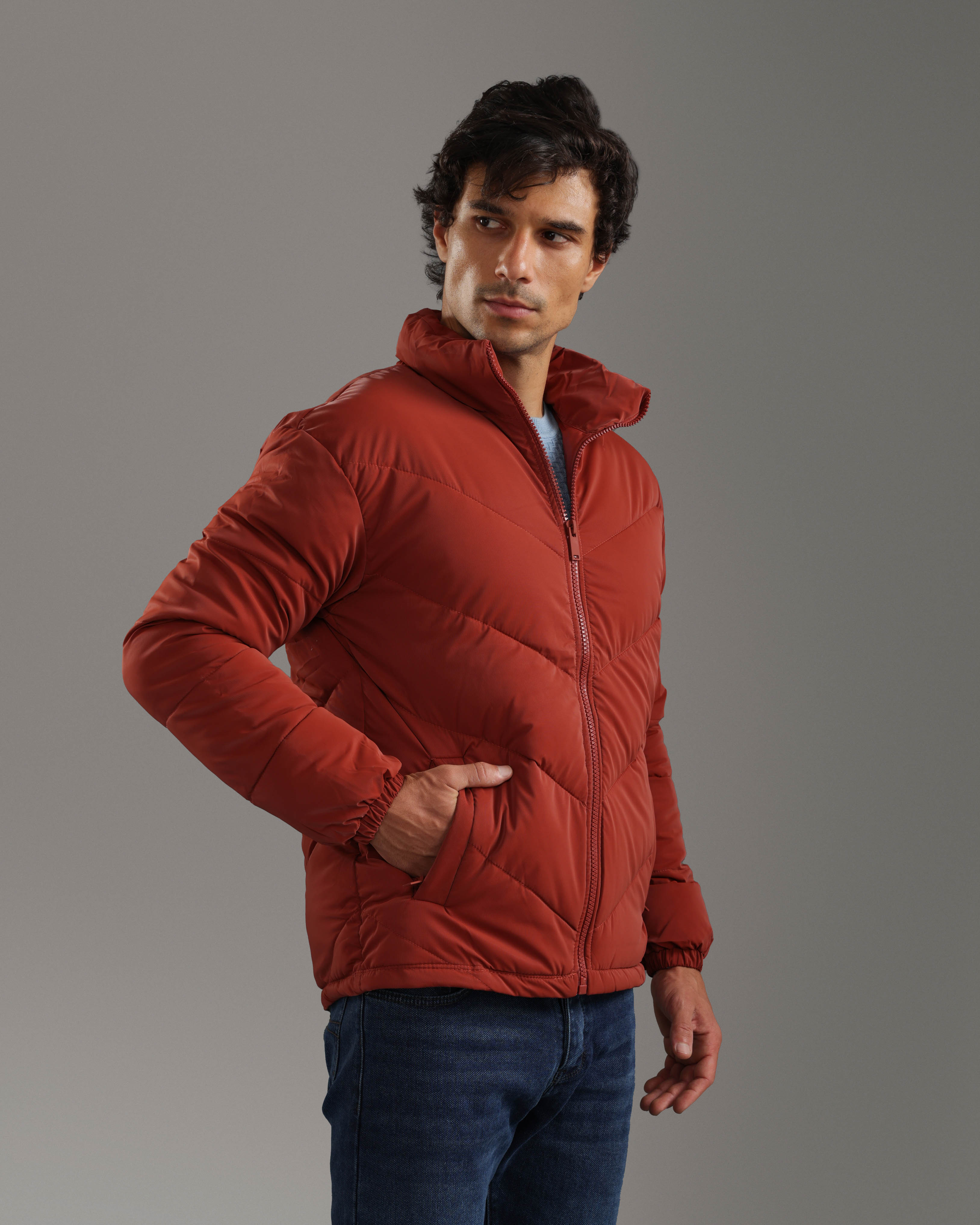 Burgundy Puffer Jacket