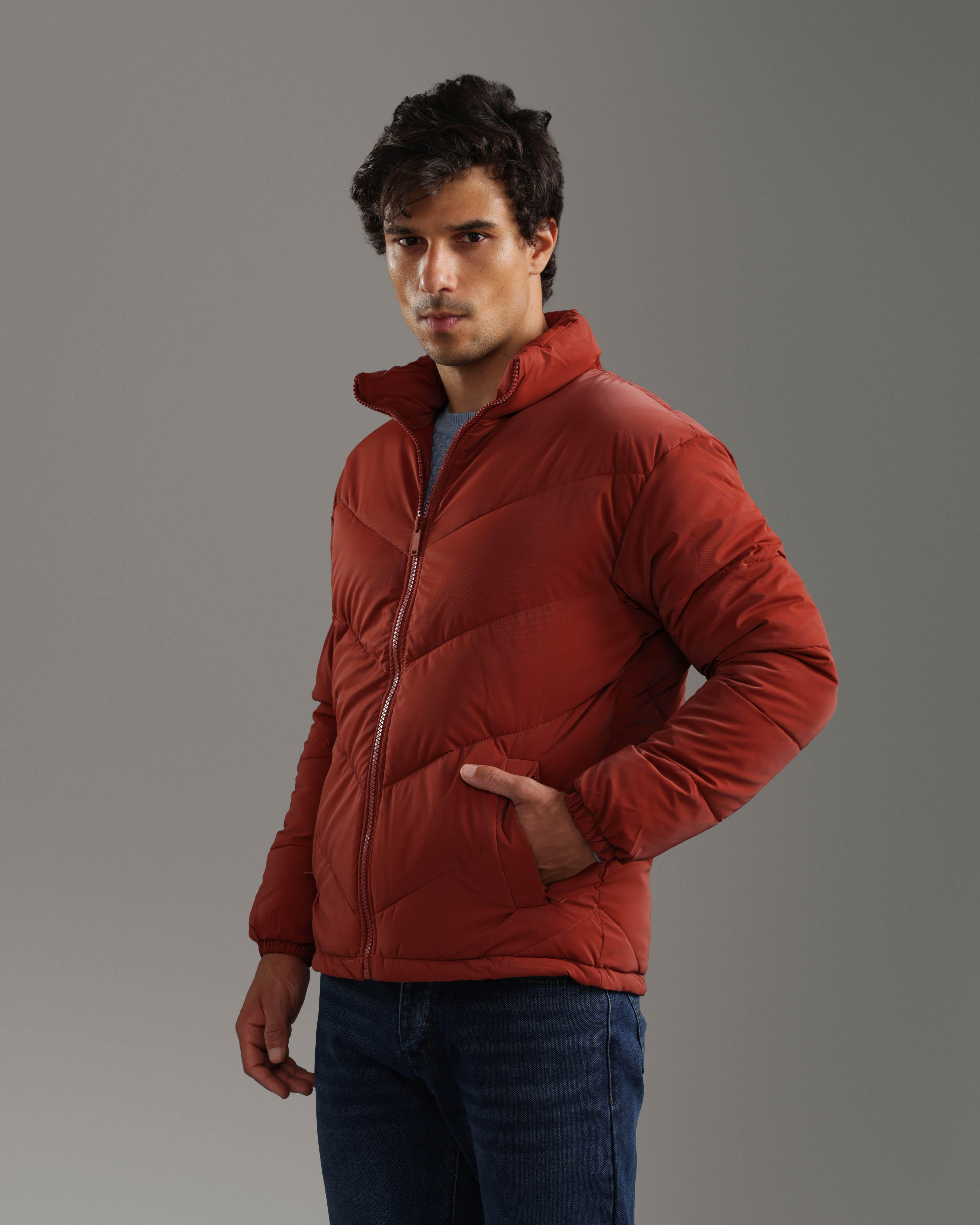 Burgundy Puffer Jacket