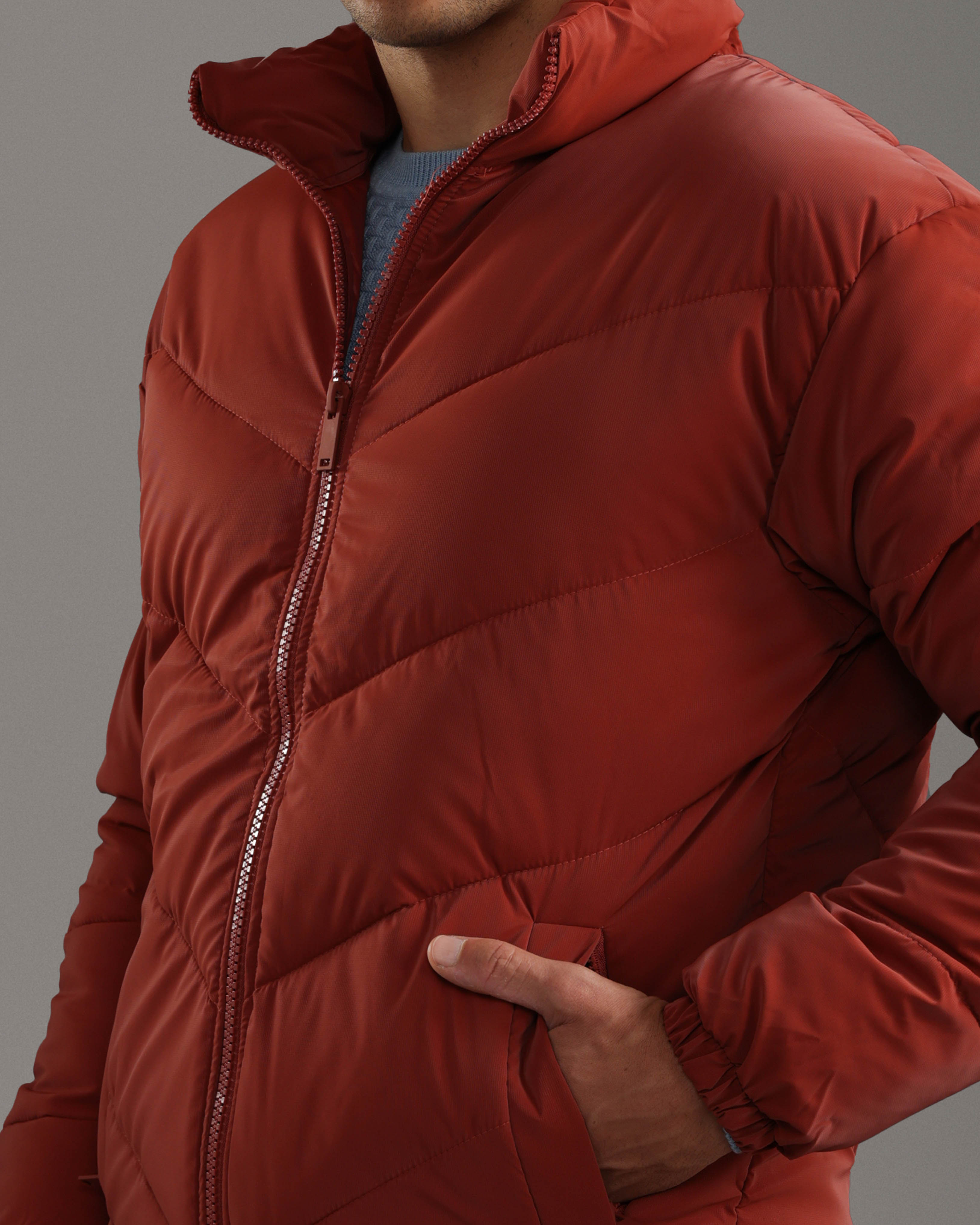 Burgundy Puffer Jacket
