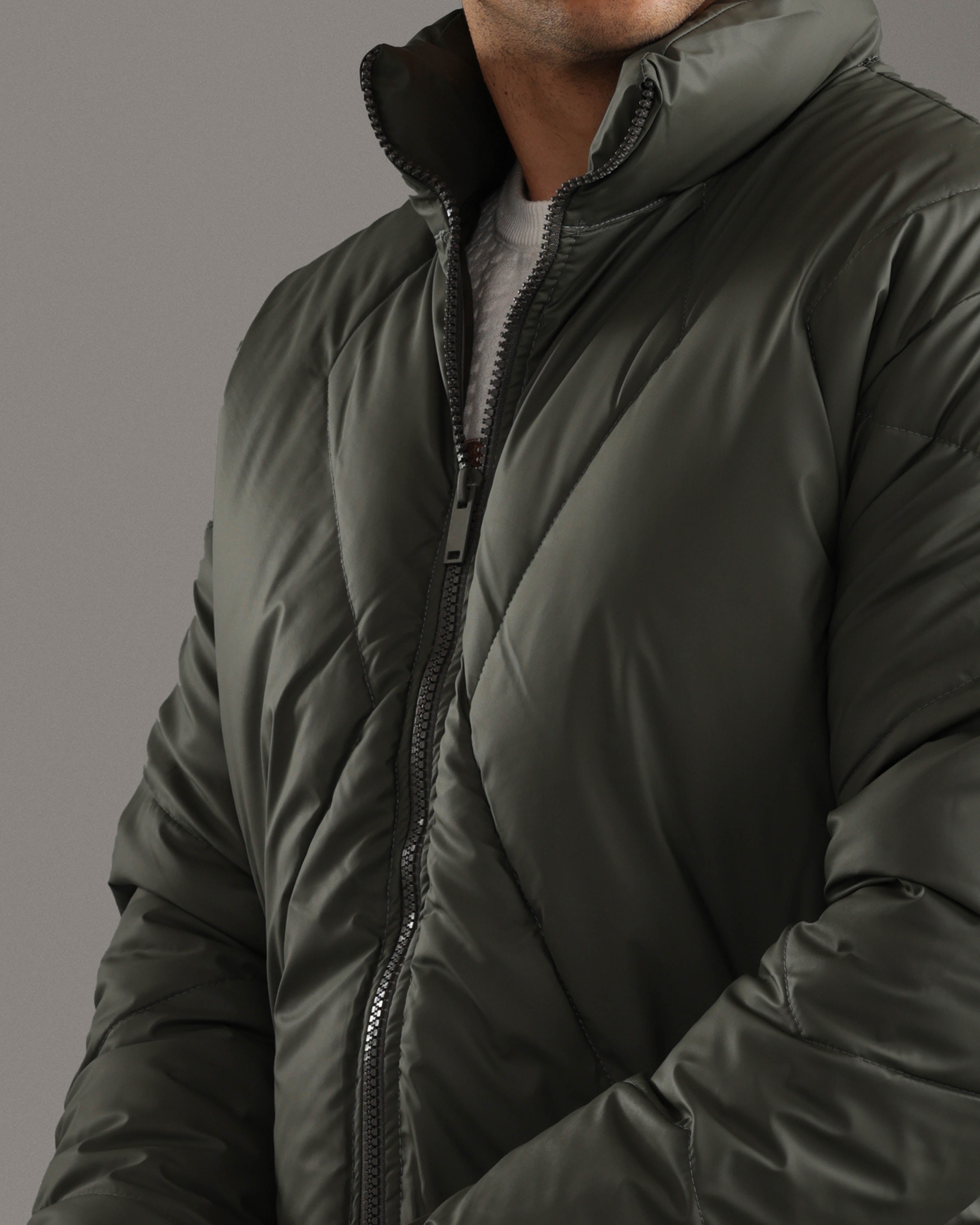 Olive Green Puffer Jacket