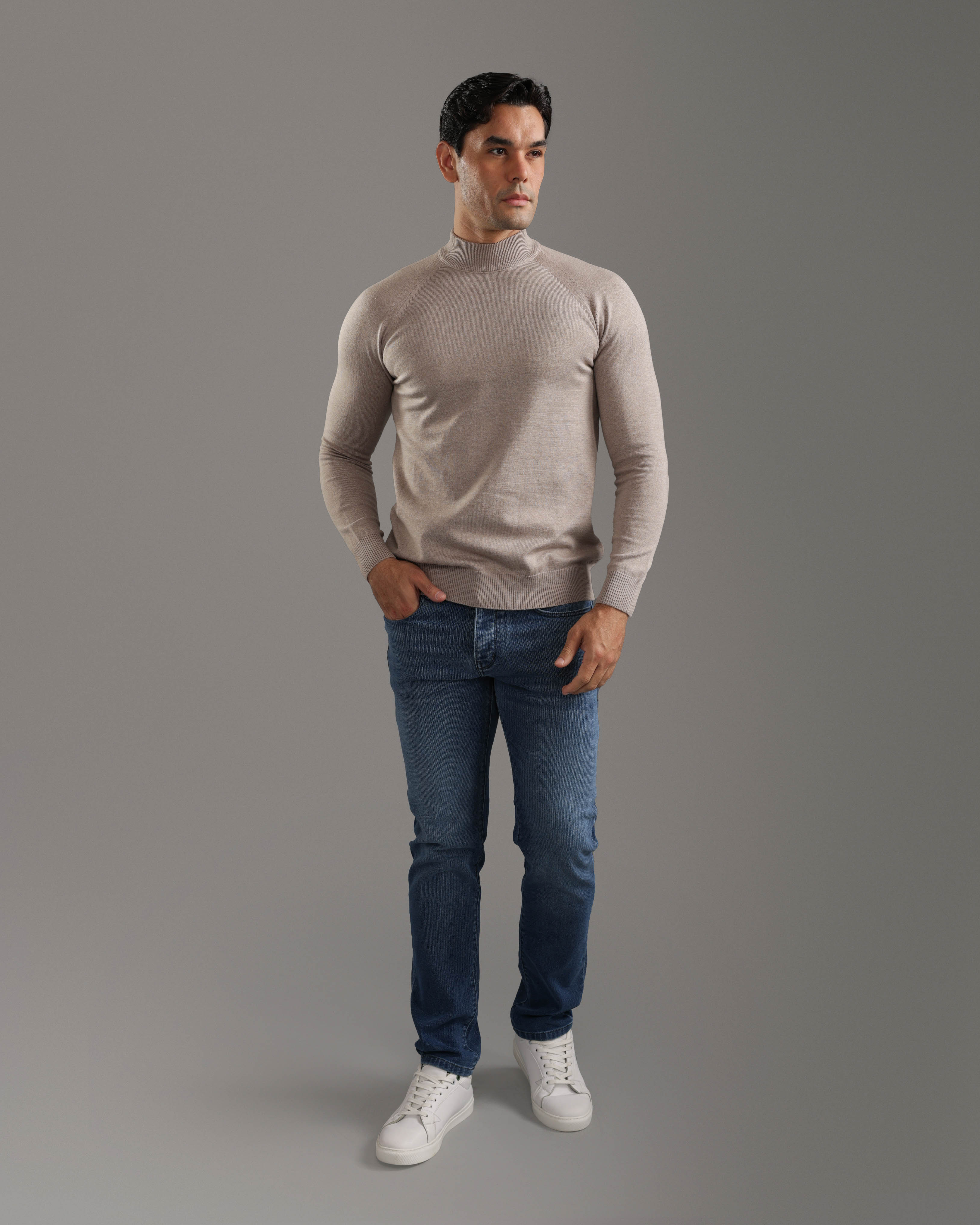 Cafe Plain Turtleneck Pullover