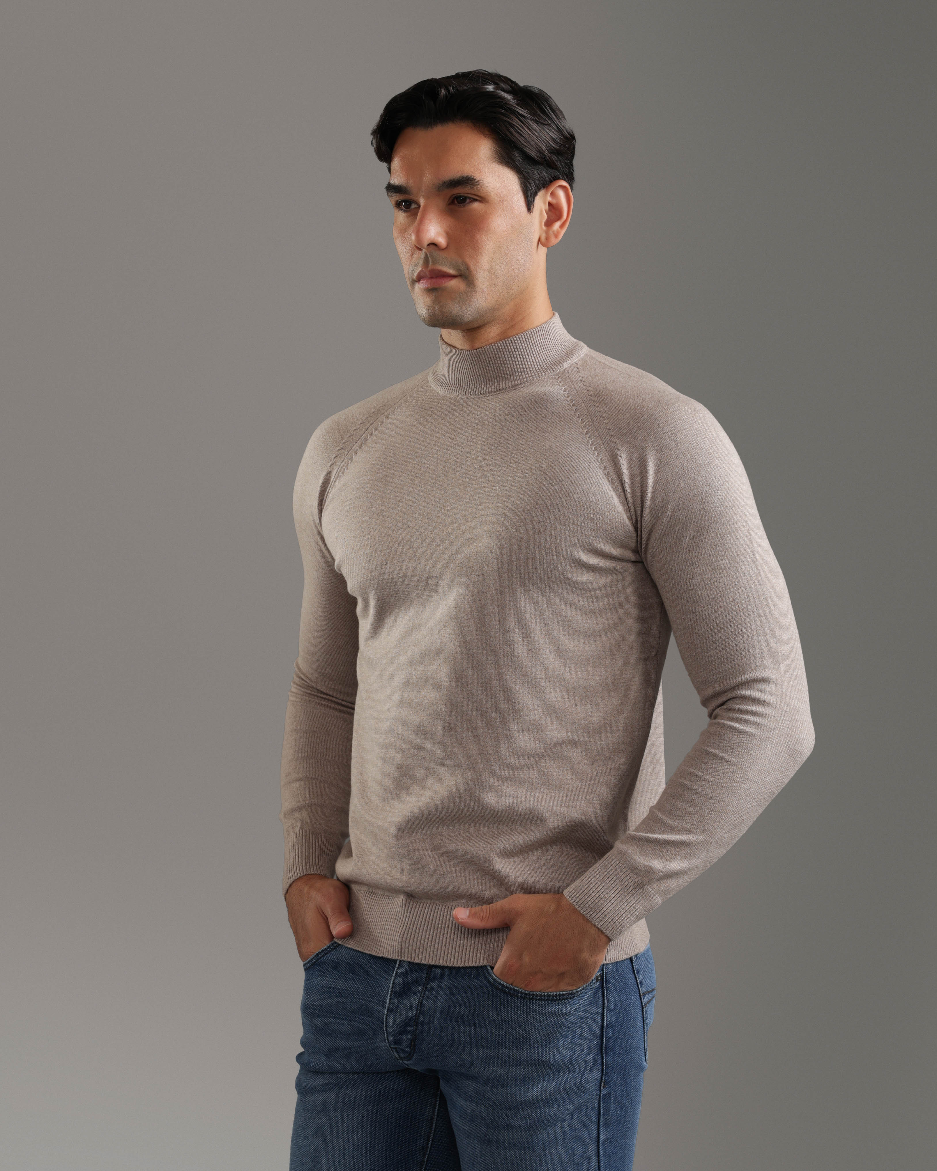 Cafe Plain Turtleneck Pullover