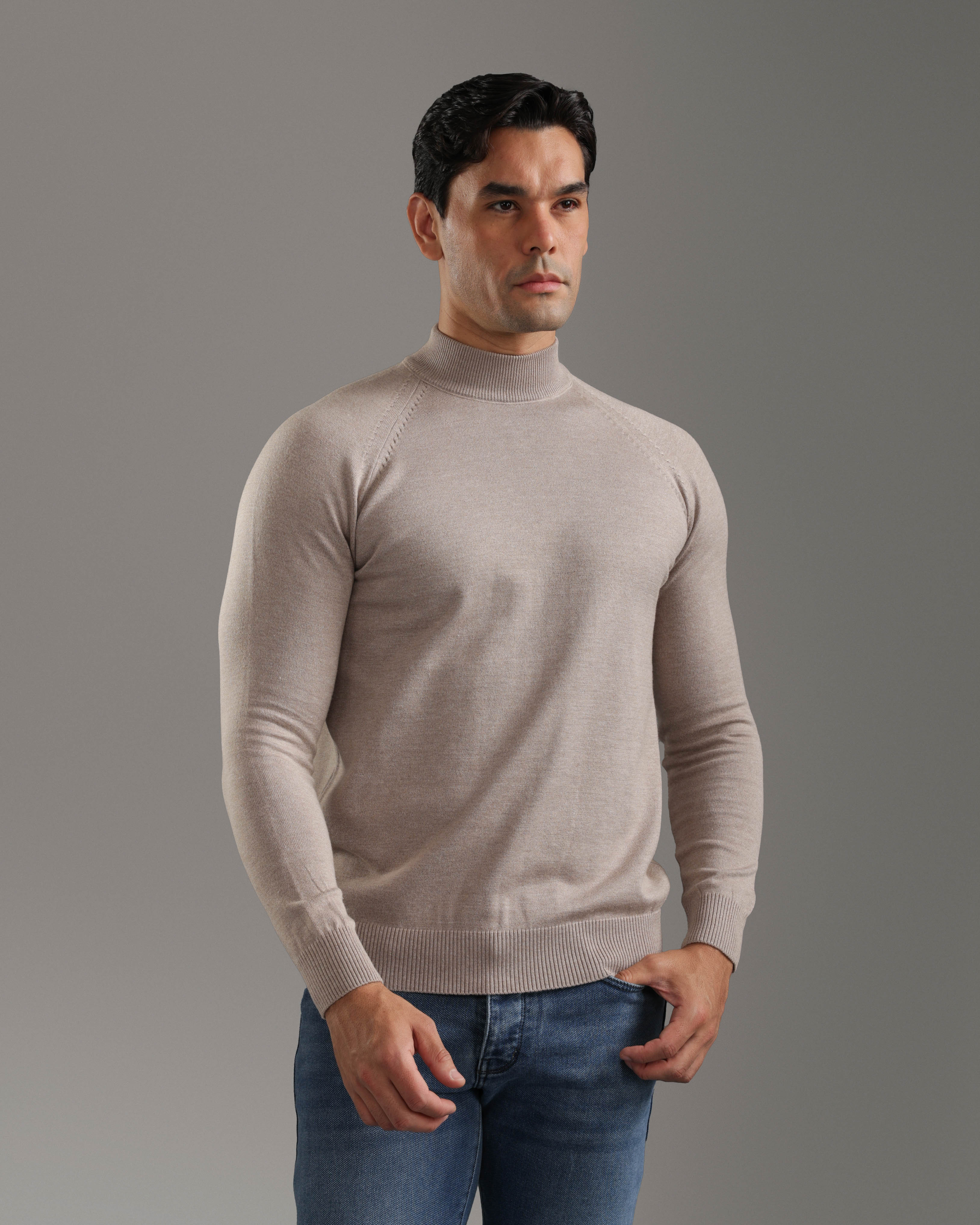 Cafe Plain Turtleneck Pullover