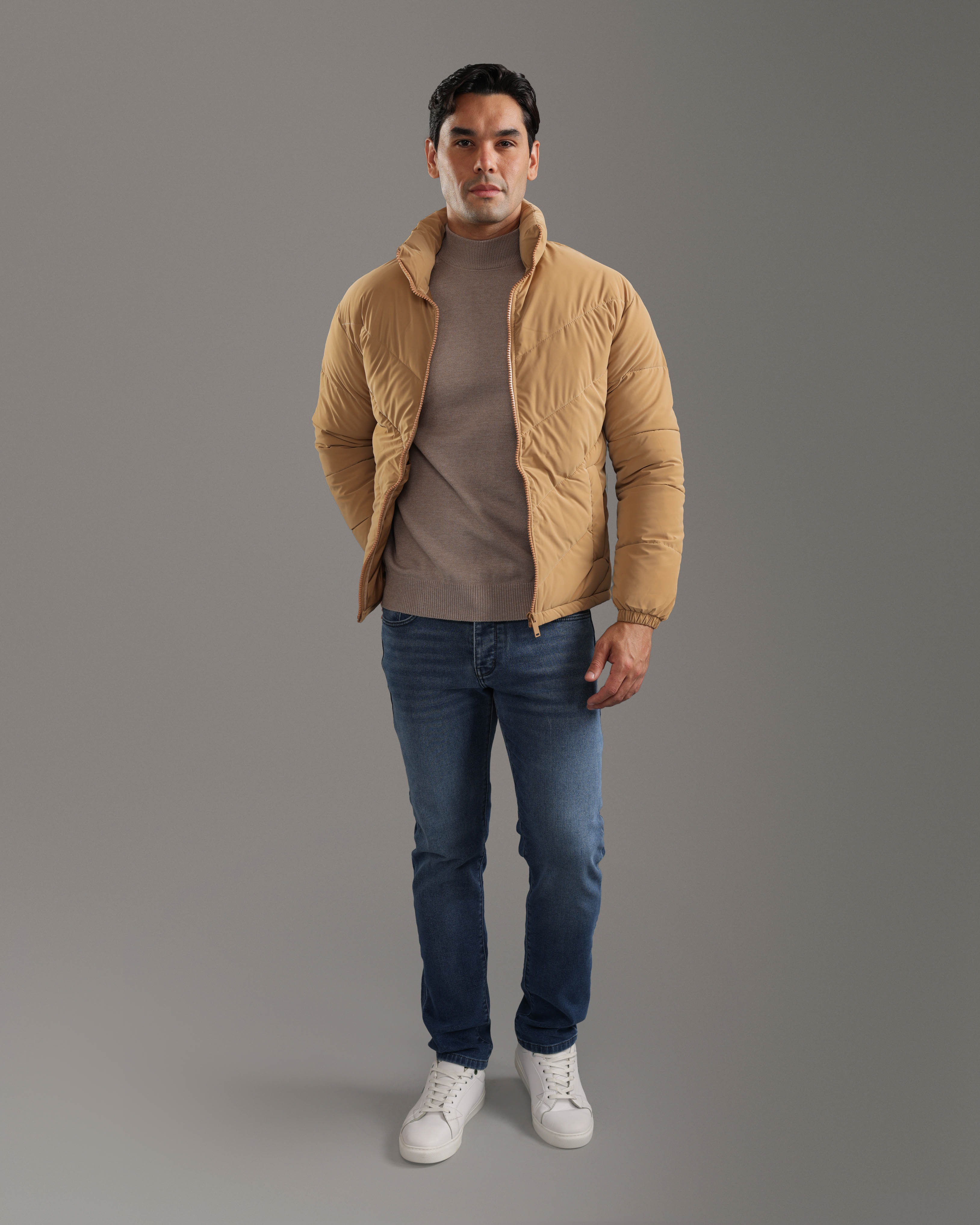 Camel Beige Puffer Jacket