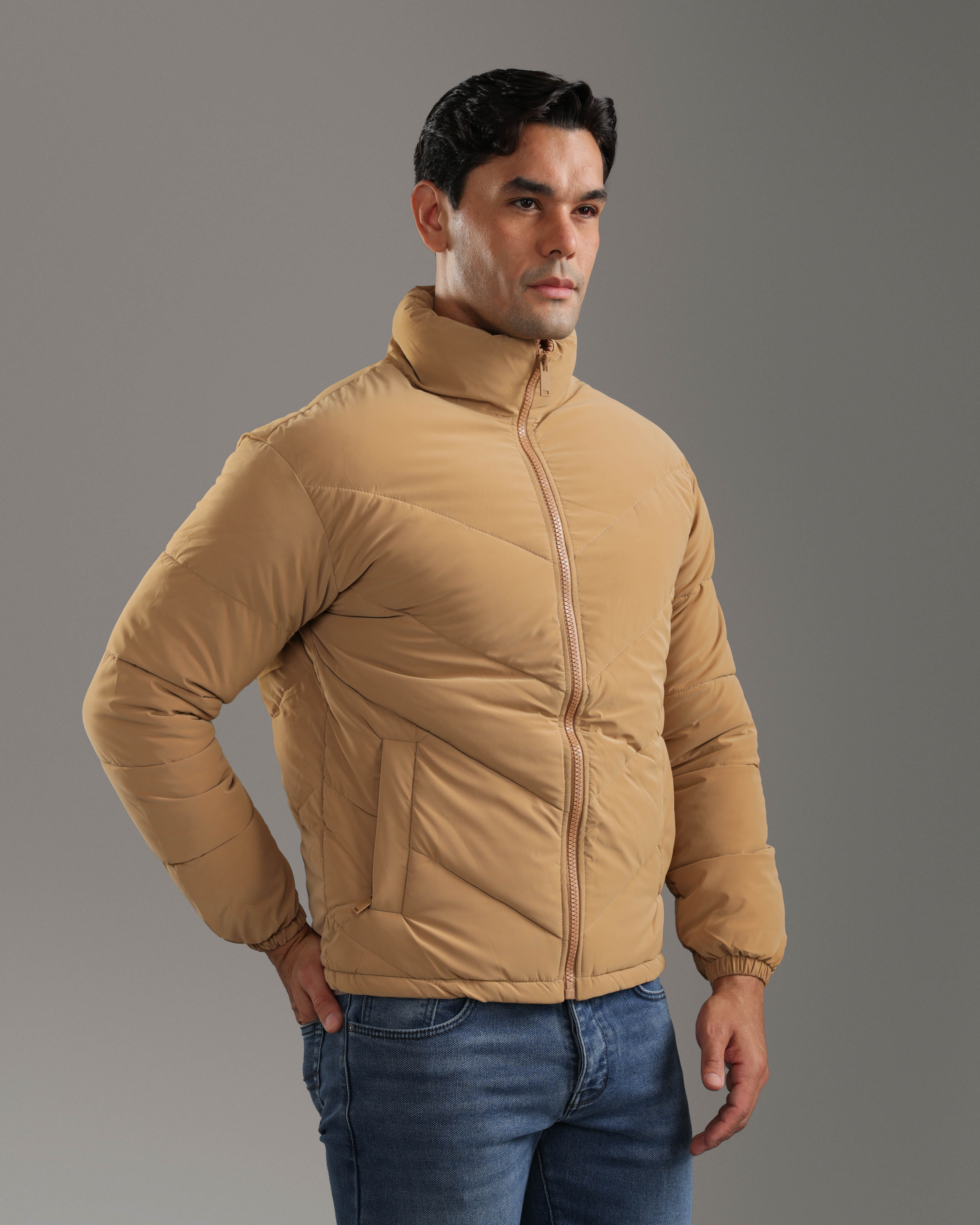 Camel Beige Puffer Jacket