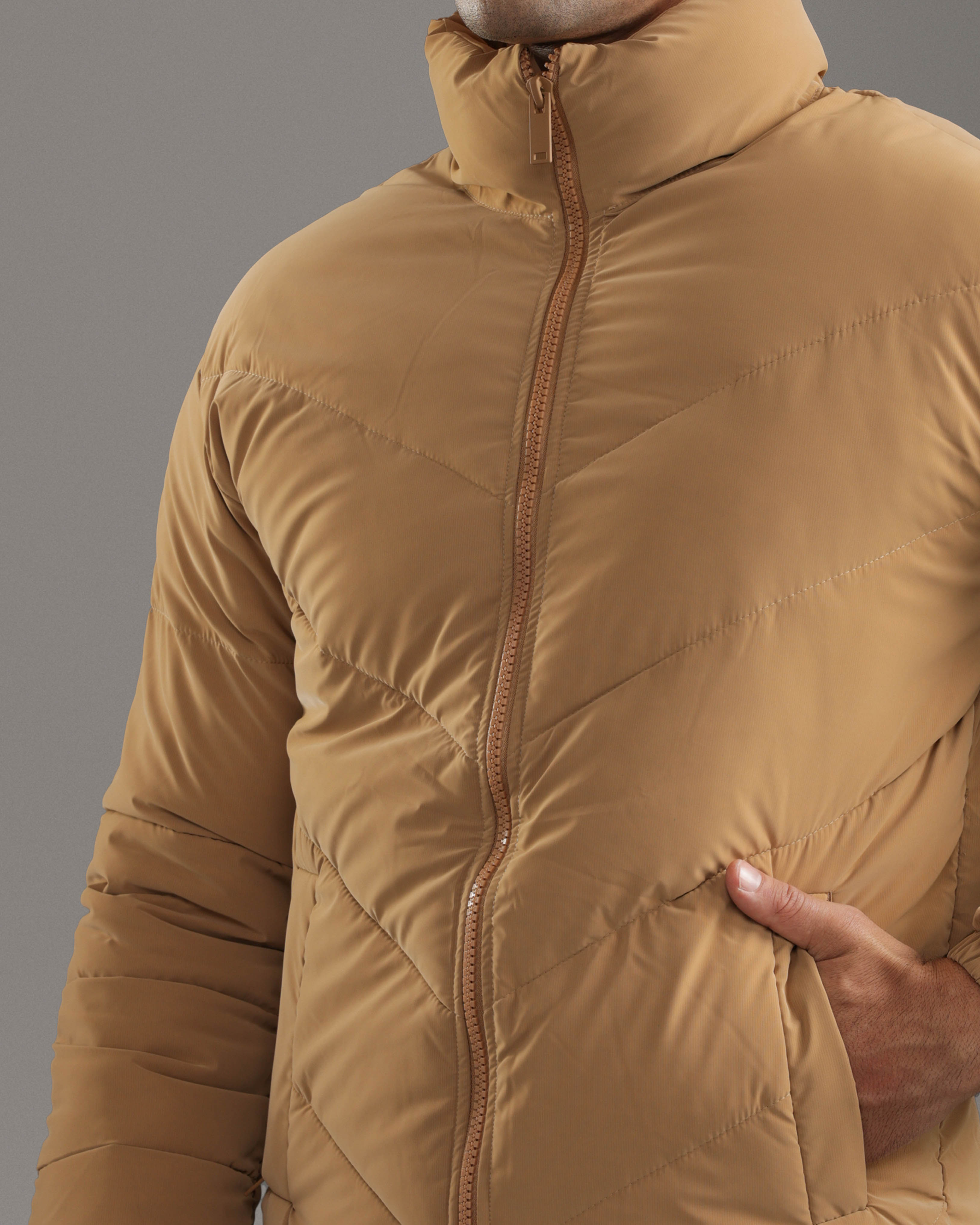 Camel Beige Puffer Jacket