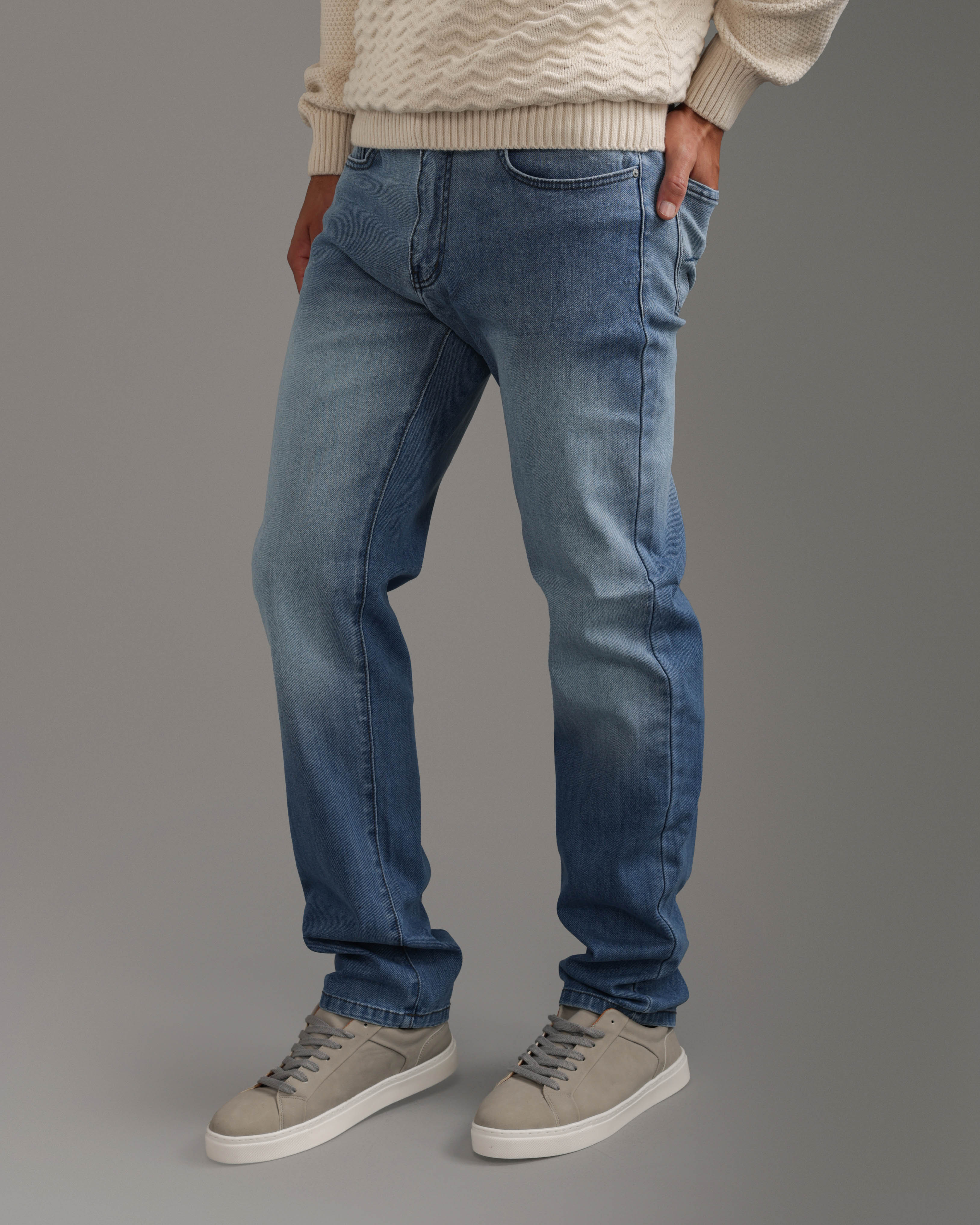 Light Blue Straight Fit Jeans