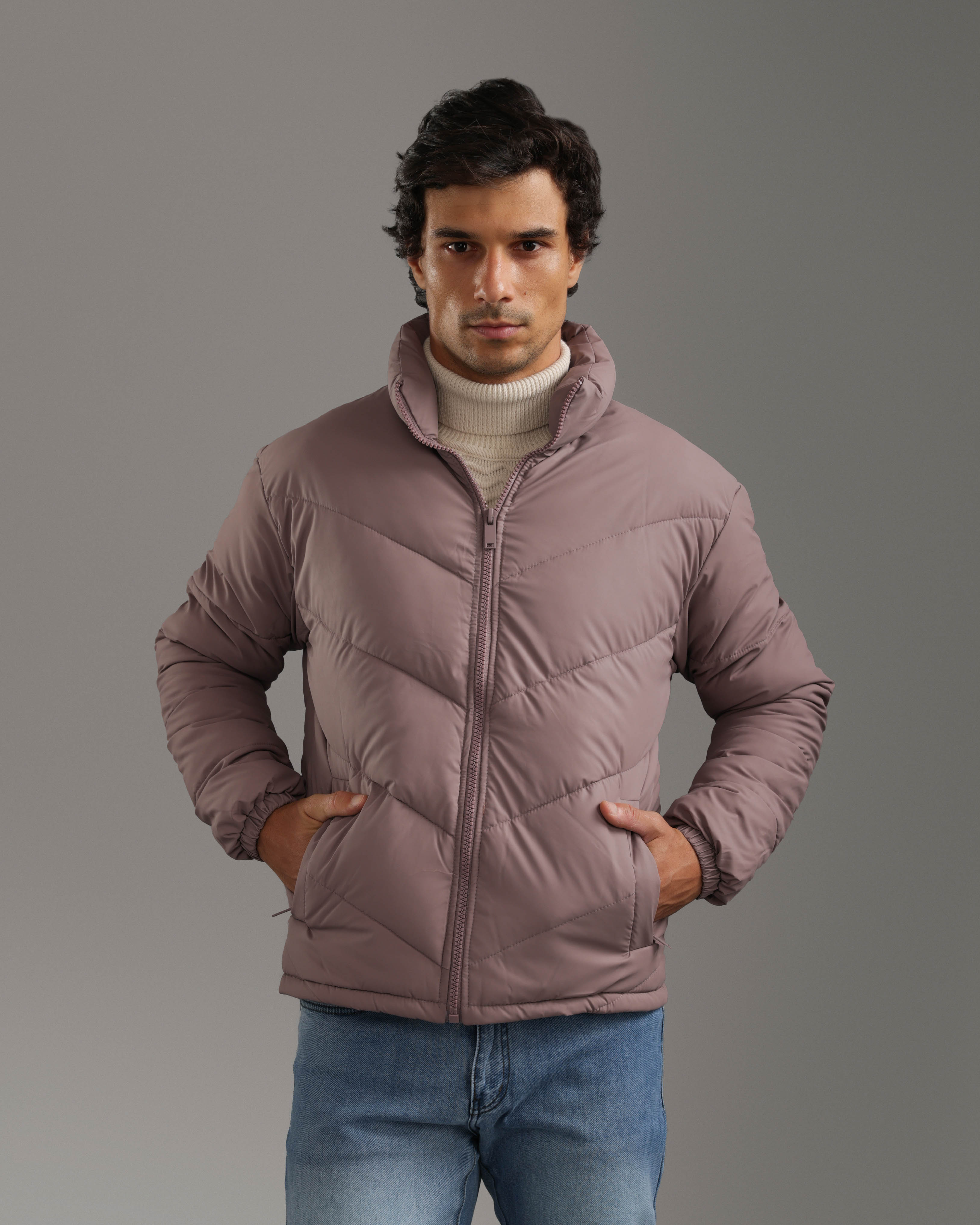 Dusty Mauve Puffer Jacket