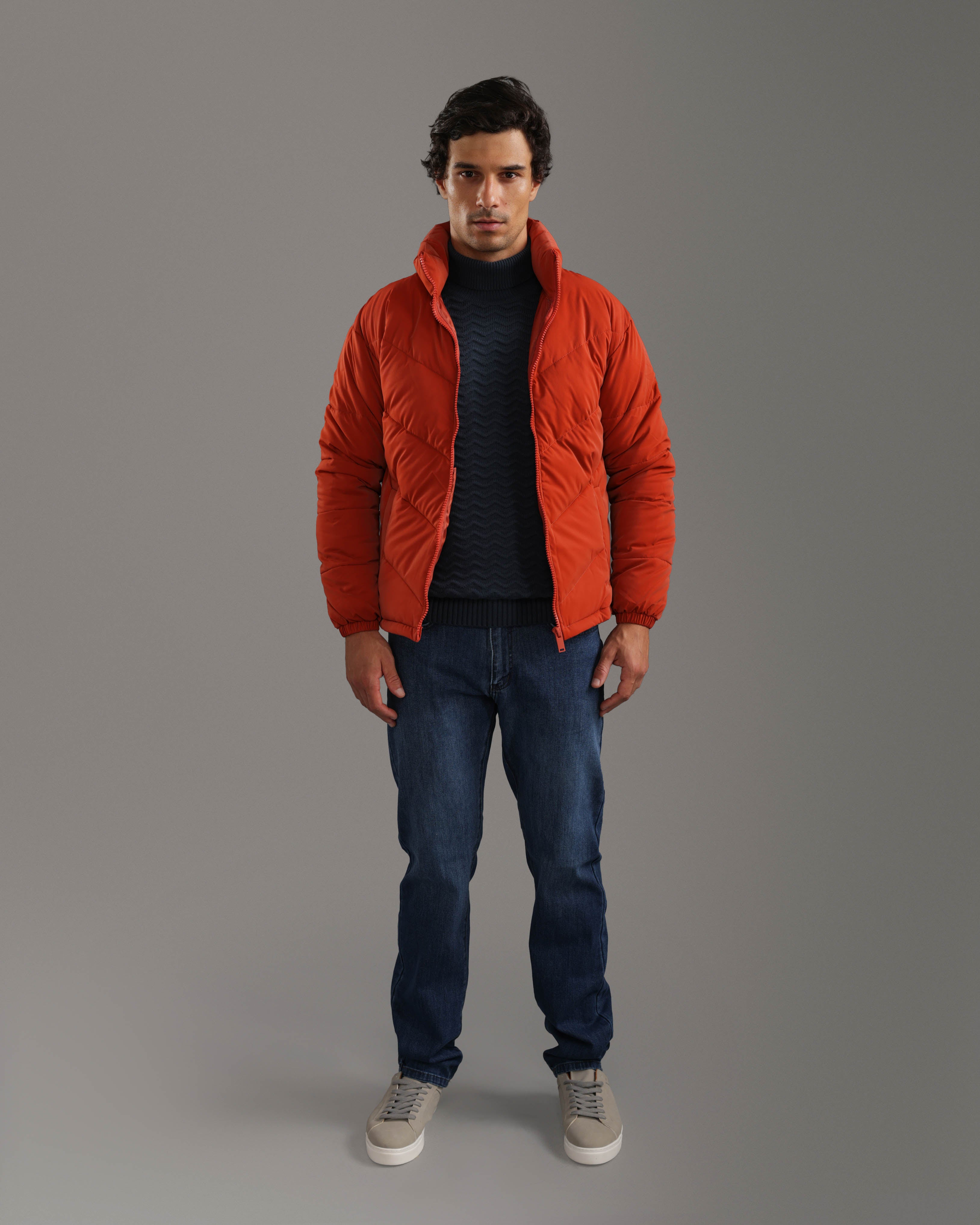 Fiery Red Puffer Jacket