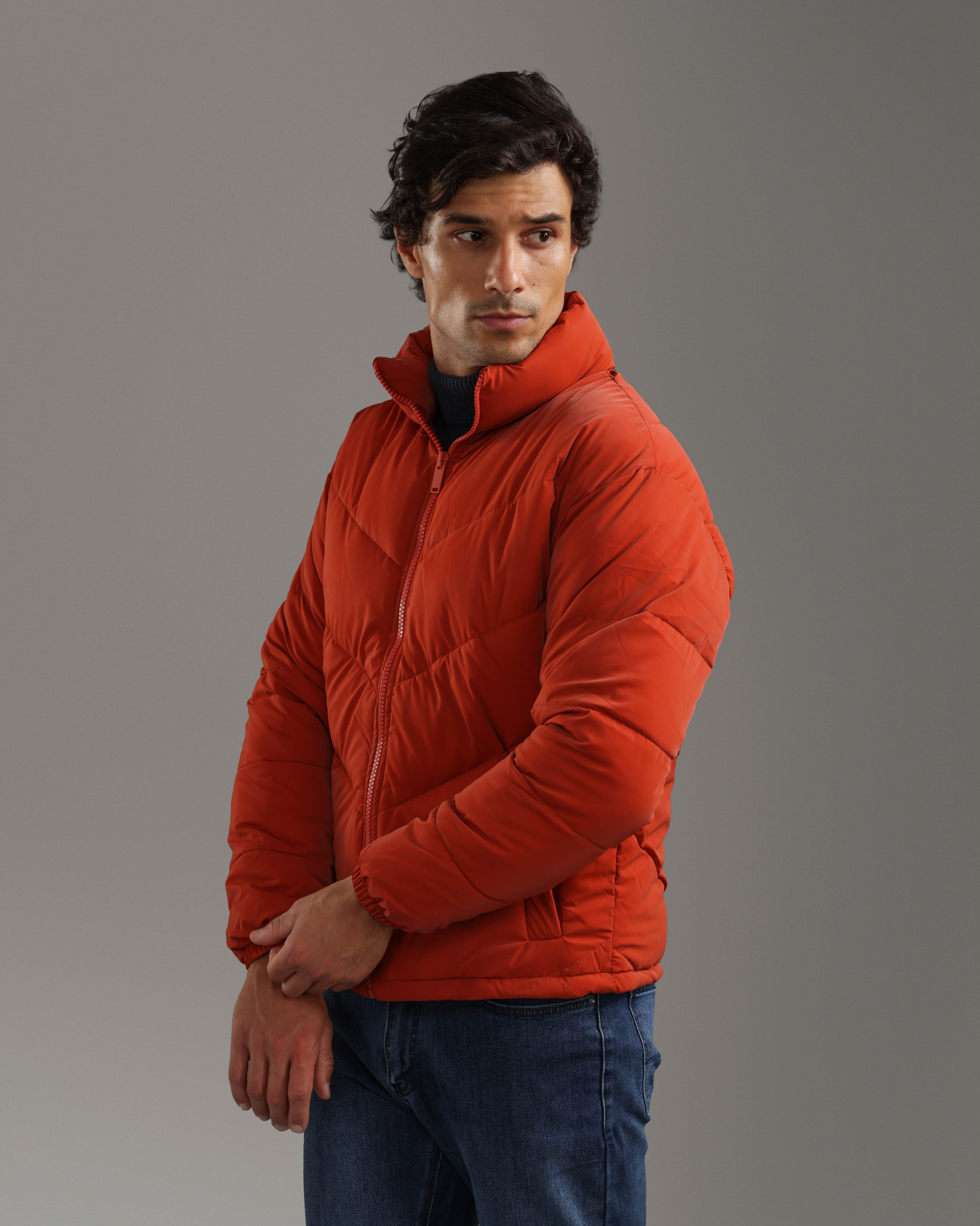 Fiery Red Puffer Jacket