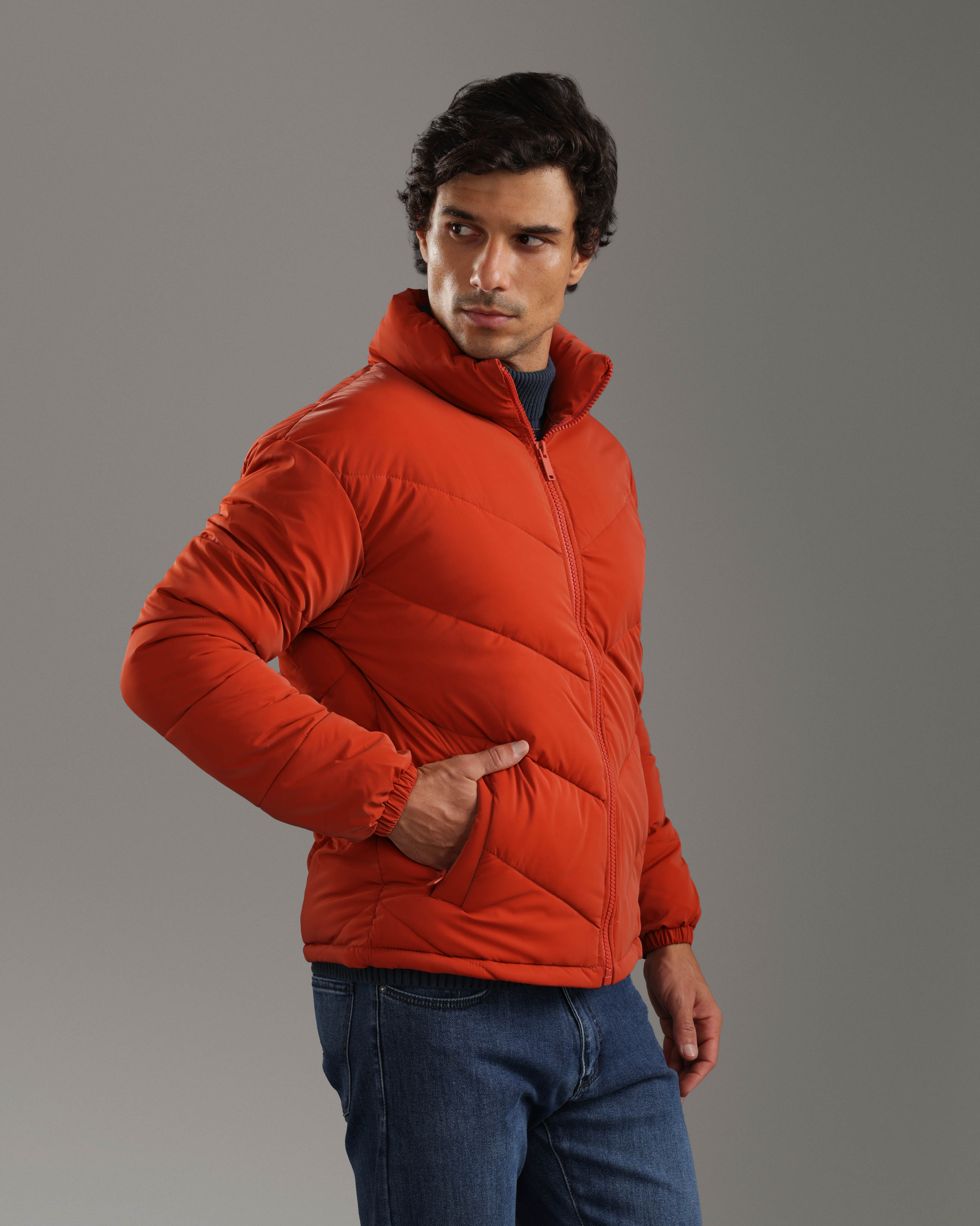 Fiery Red Puffer Jacket