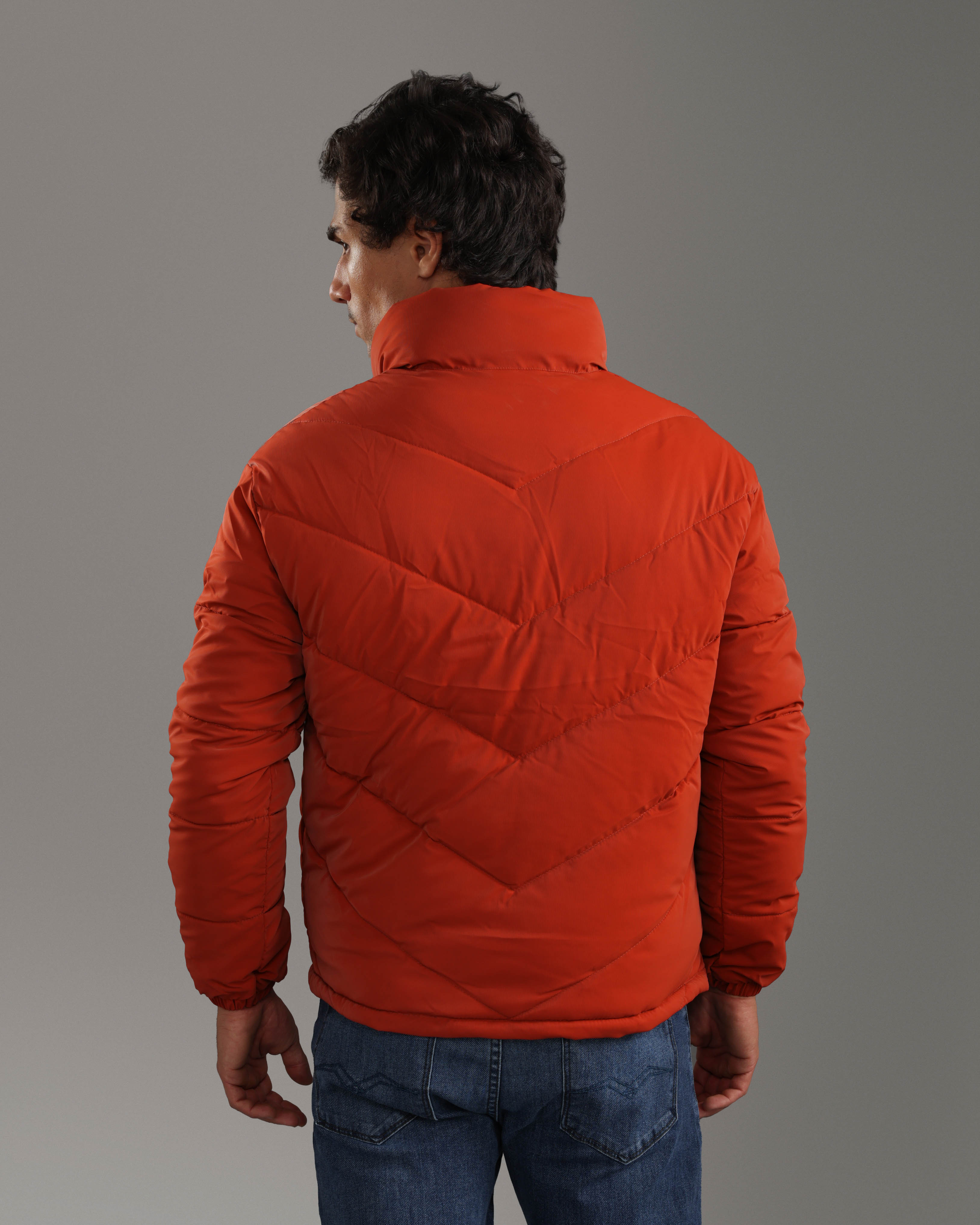 Fiery Red Puffer Jacket