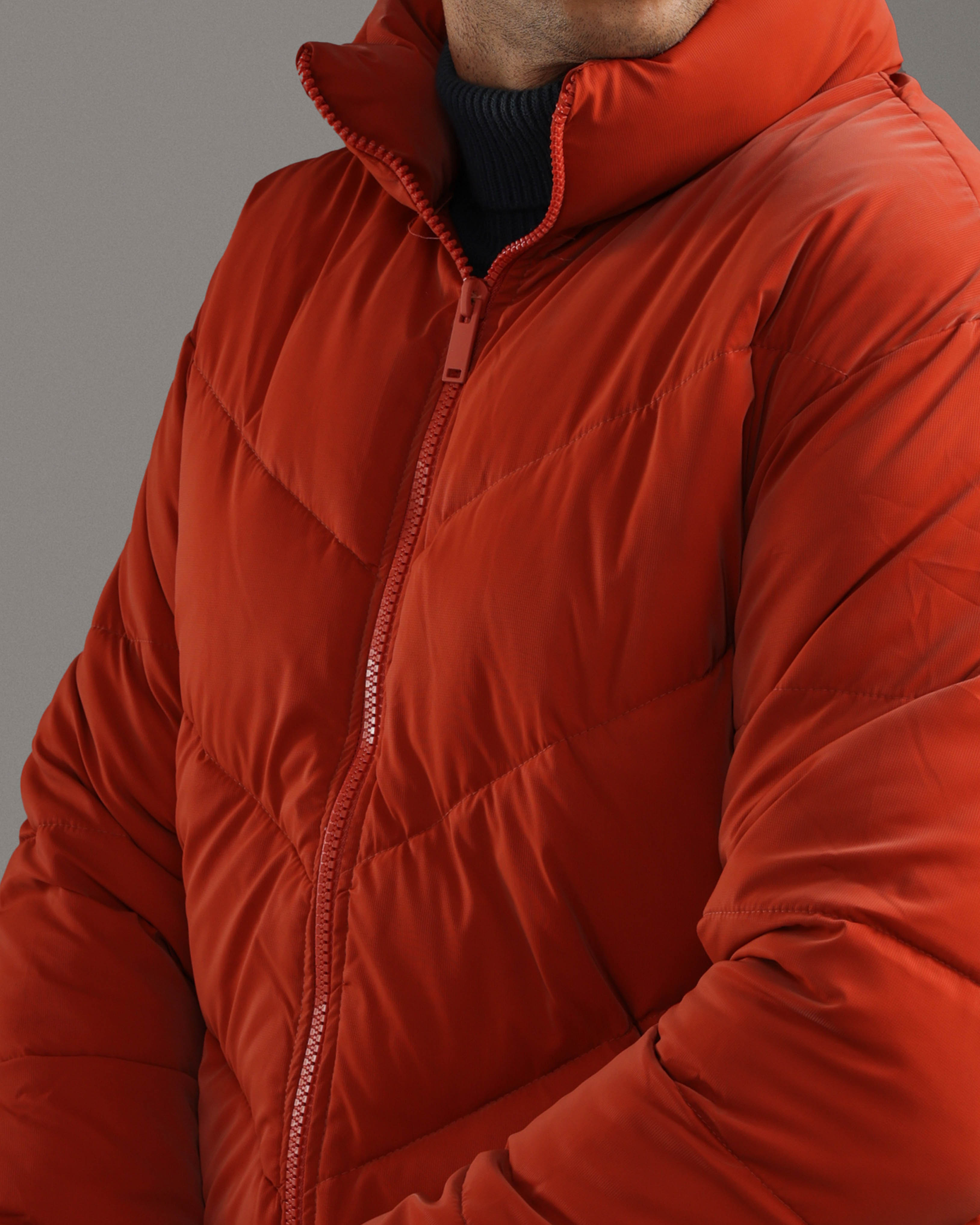 Fiery Red Puffer Jacket
