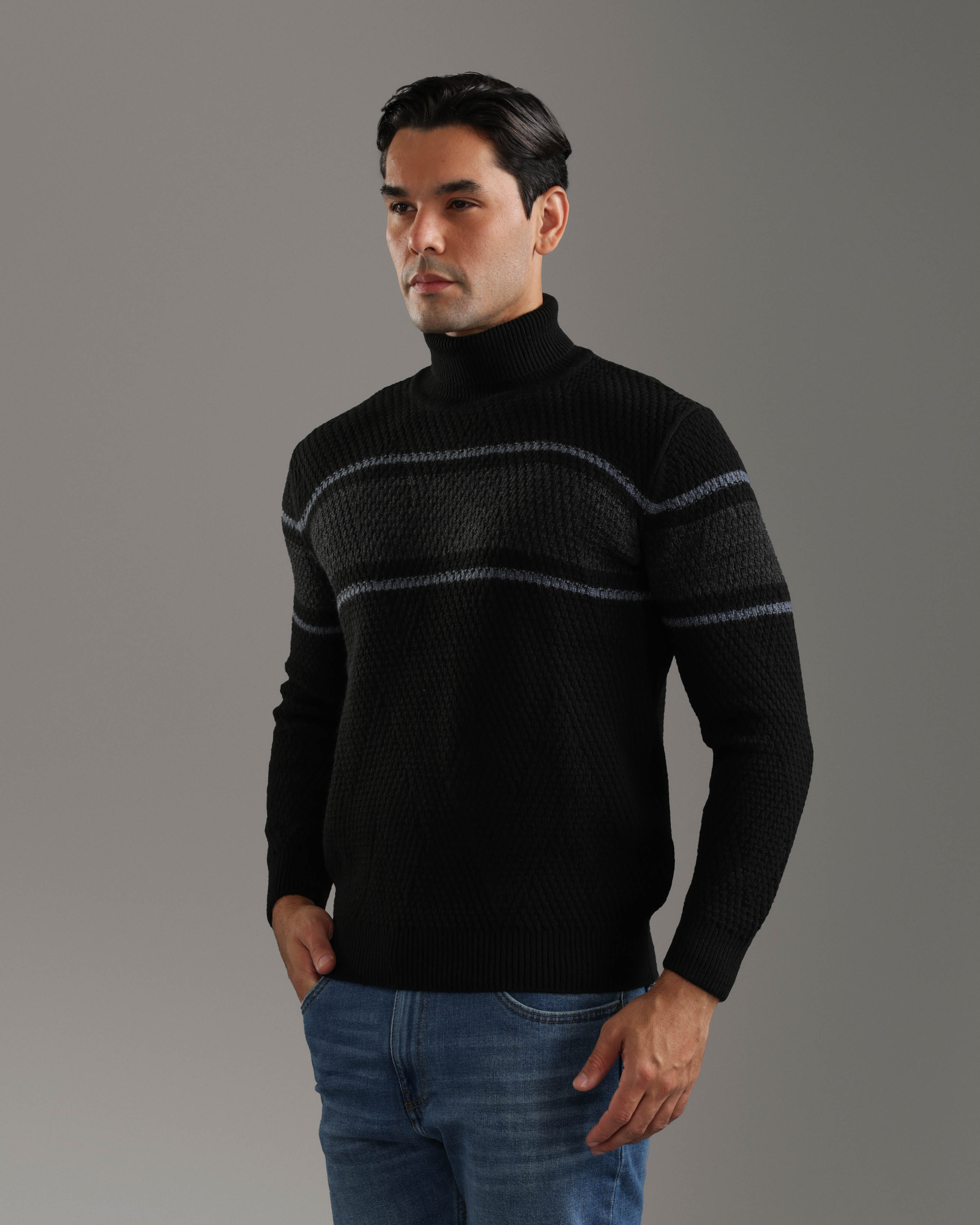 Black Turtleneck Pullover