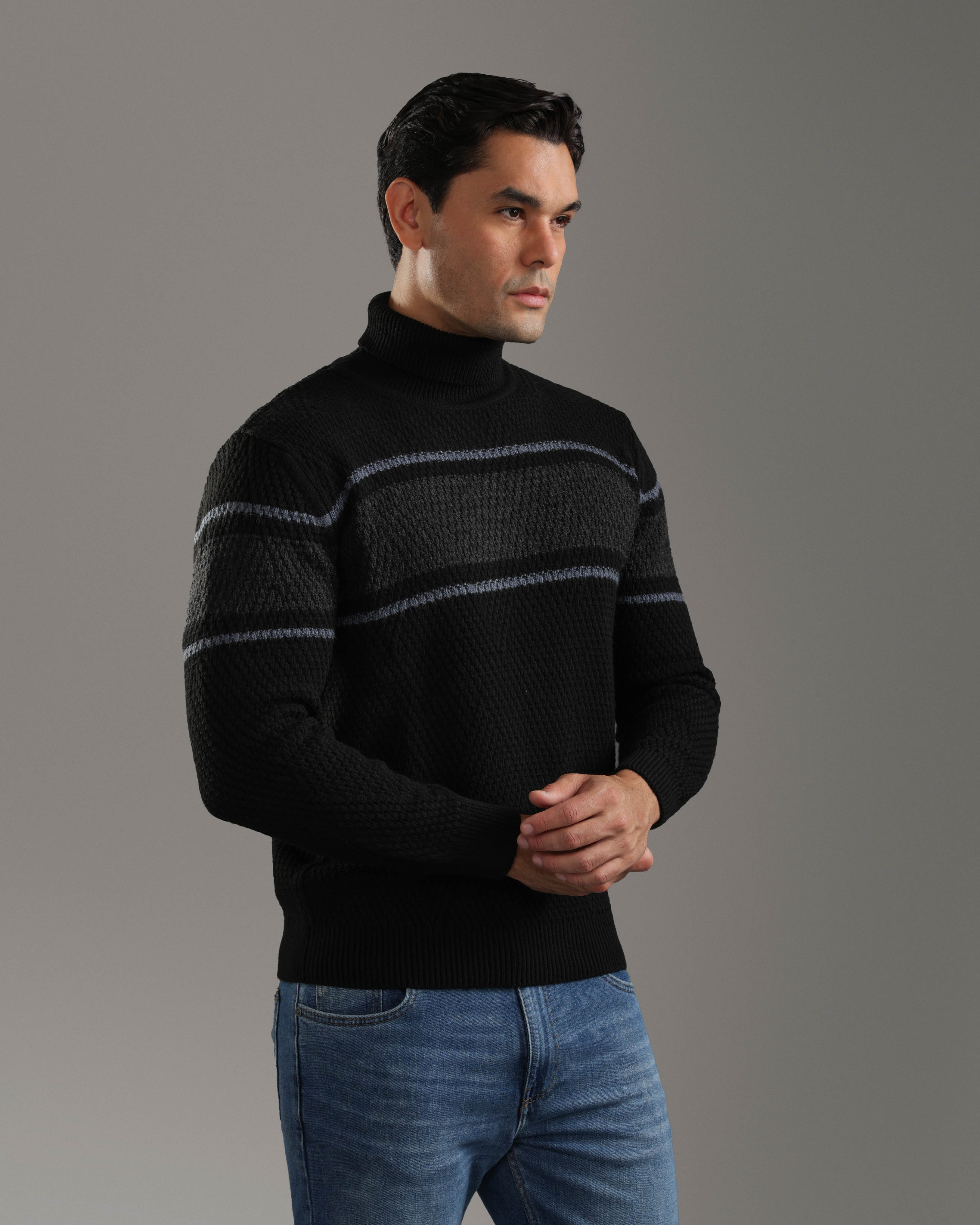 Black Turtleneck Pullover
