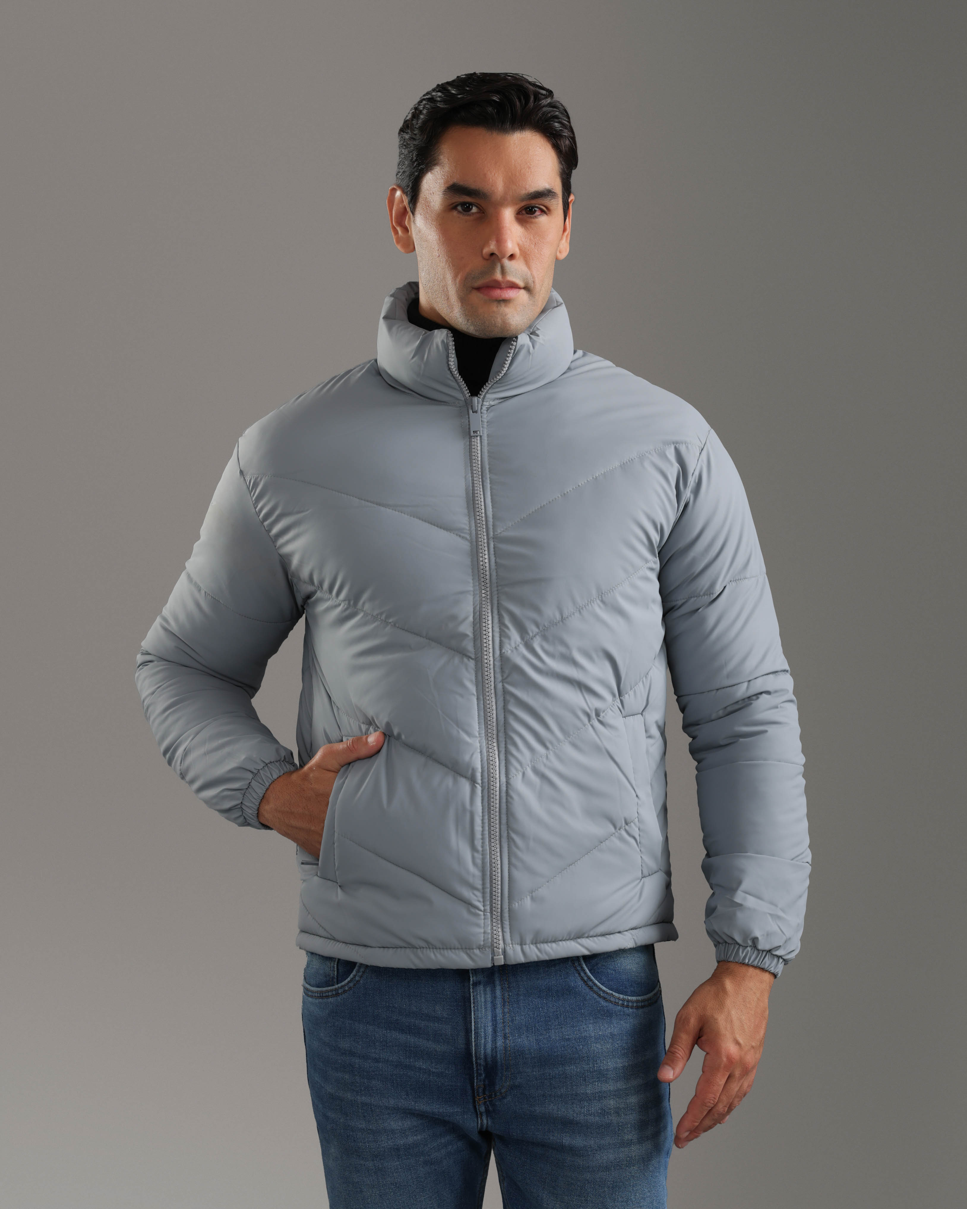 Light Grey Puffer Jacket