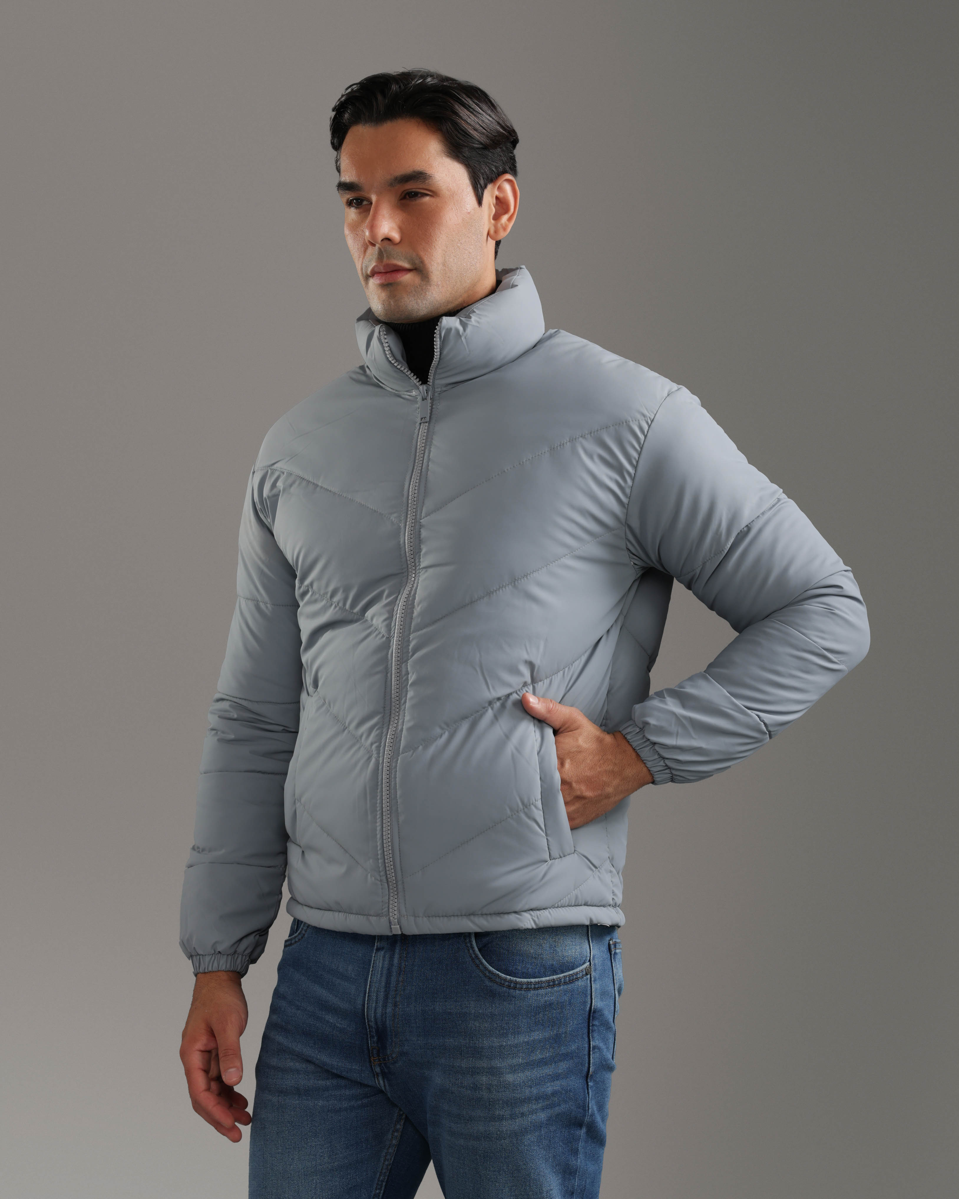 Light Grey Puffer Jacket