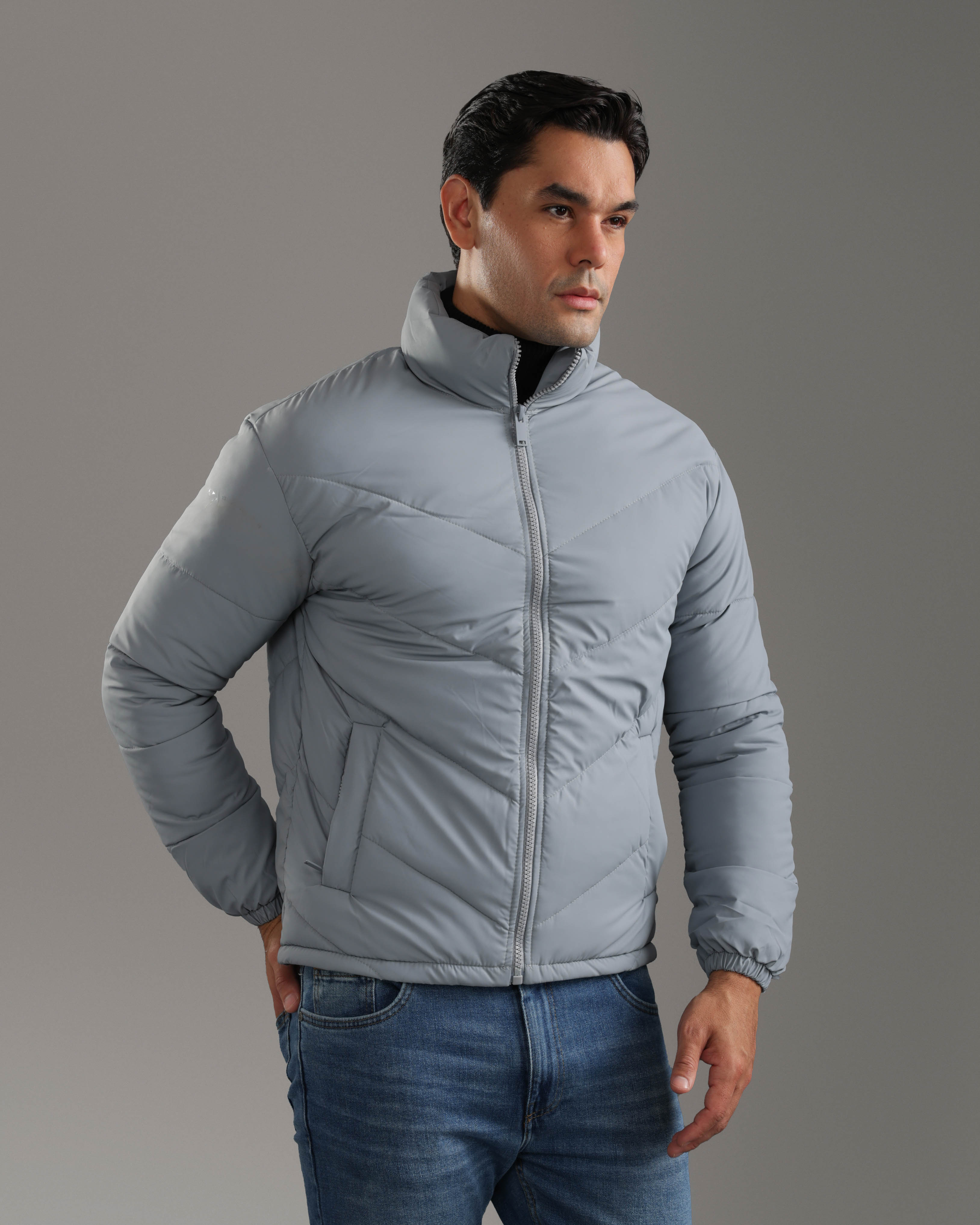 Light Grey Puffer Jacket