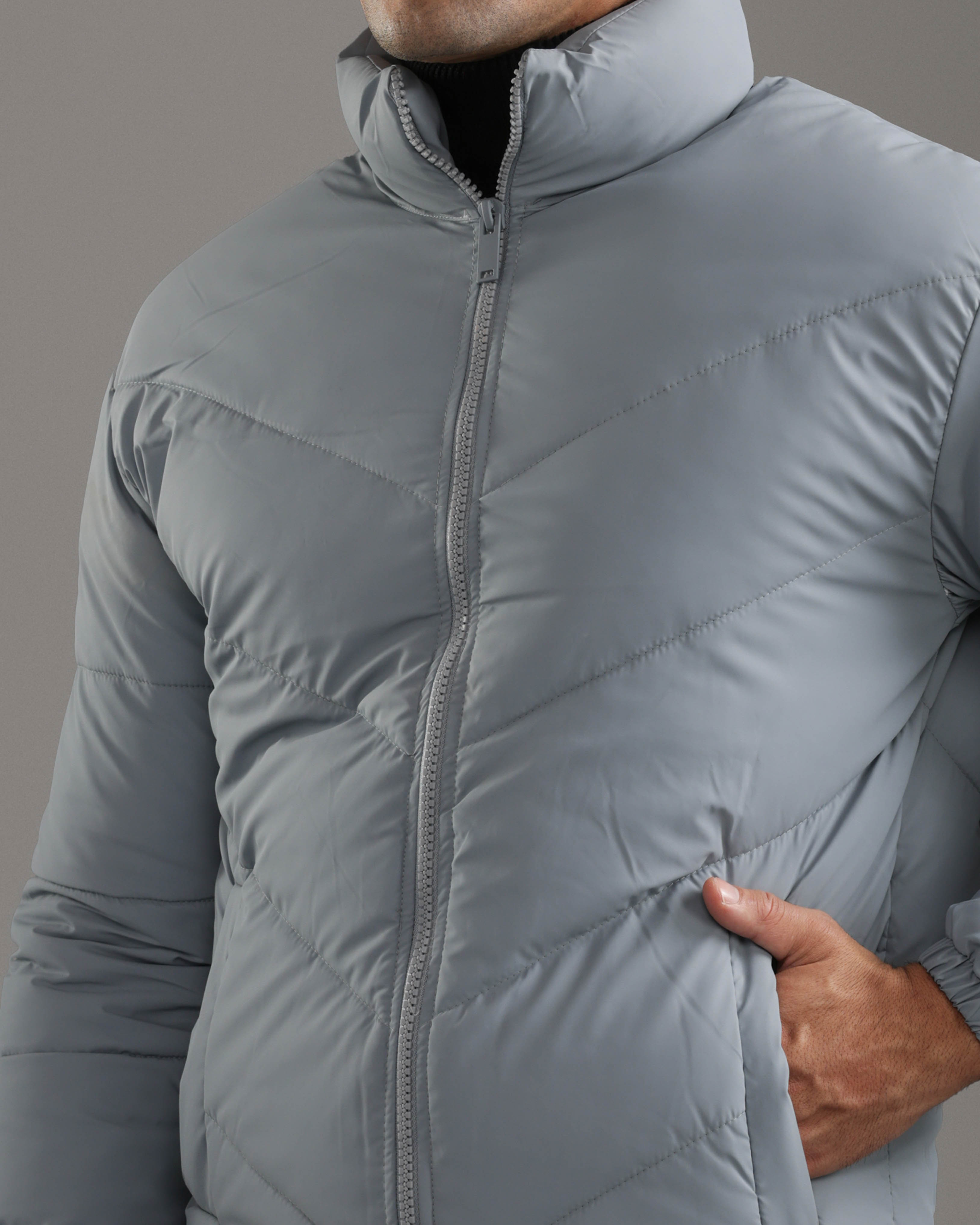Light Grey Puffer Jacket