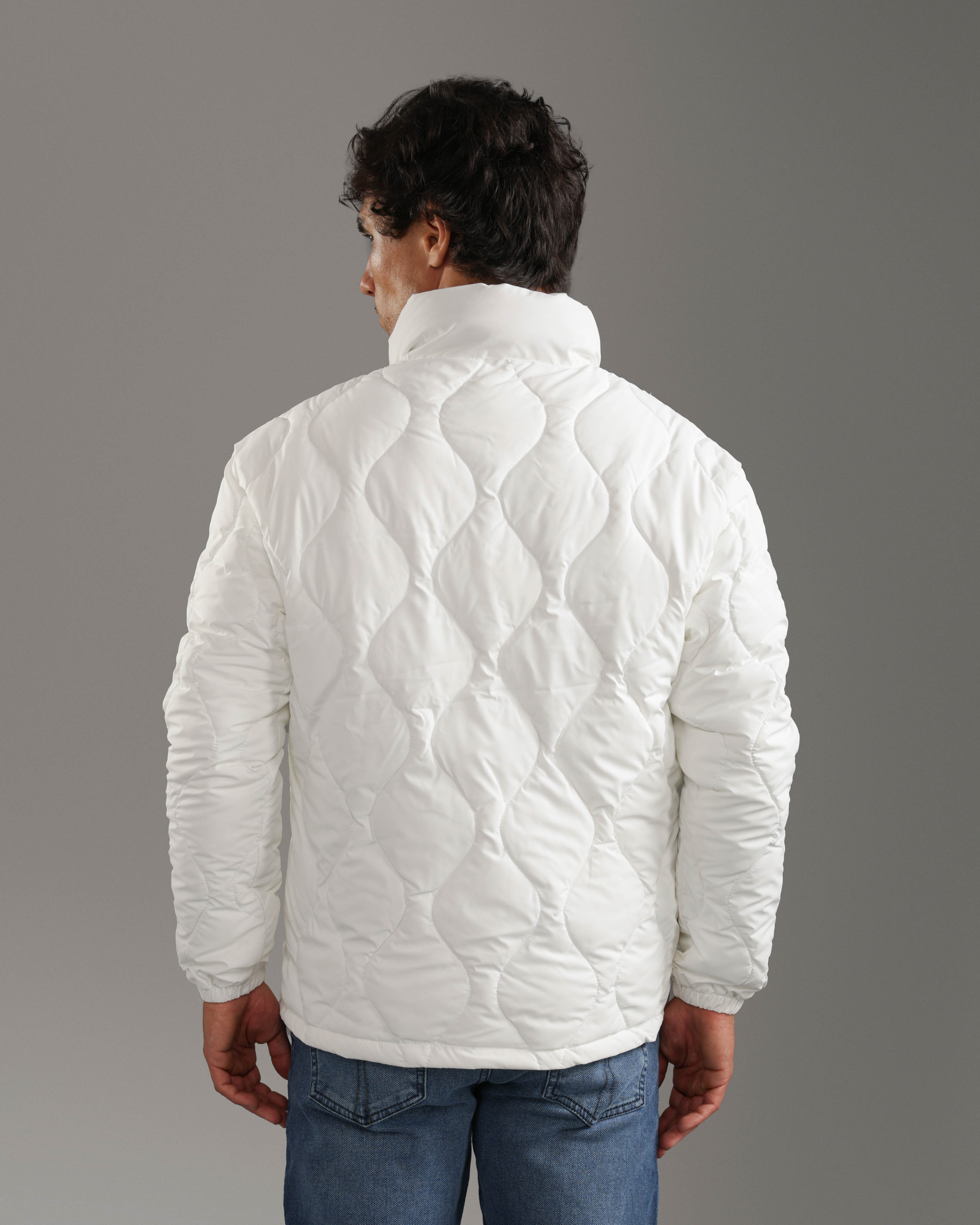 White Quilted Puffer Jacket
