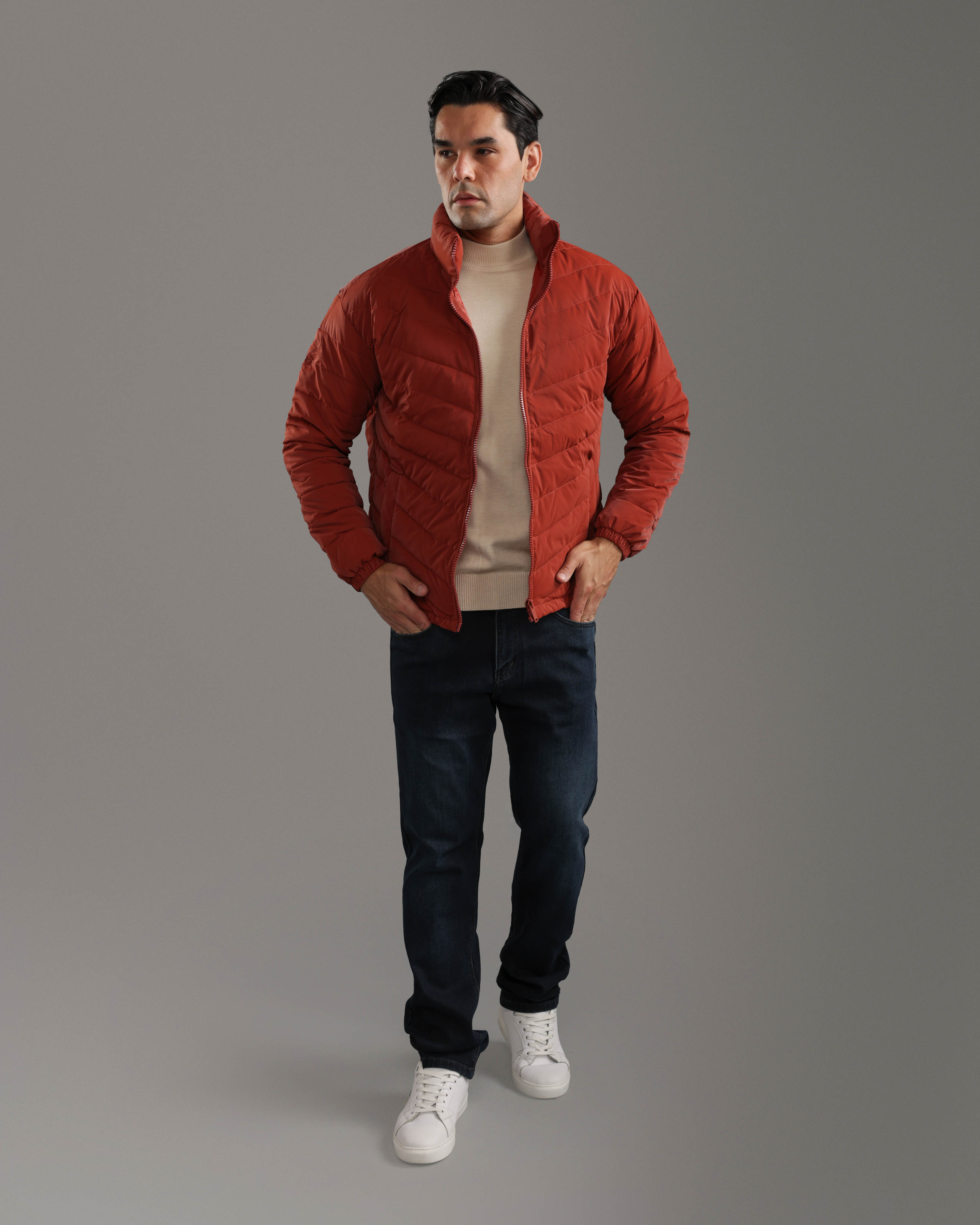 Burgundy Puffer Jacket