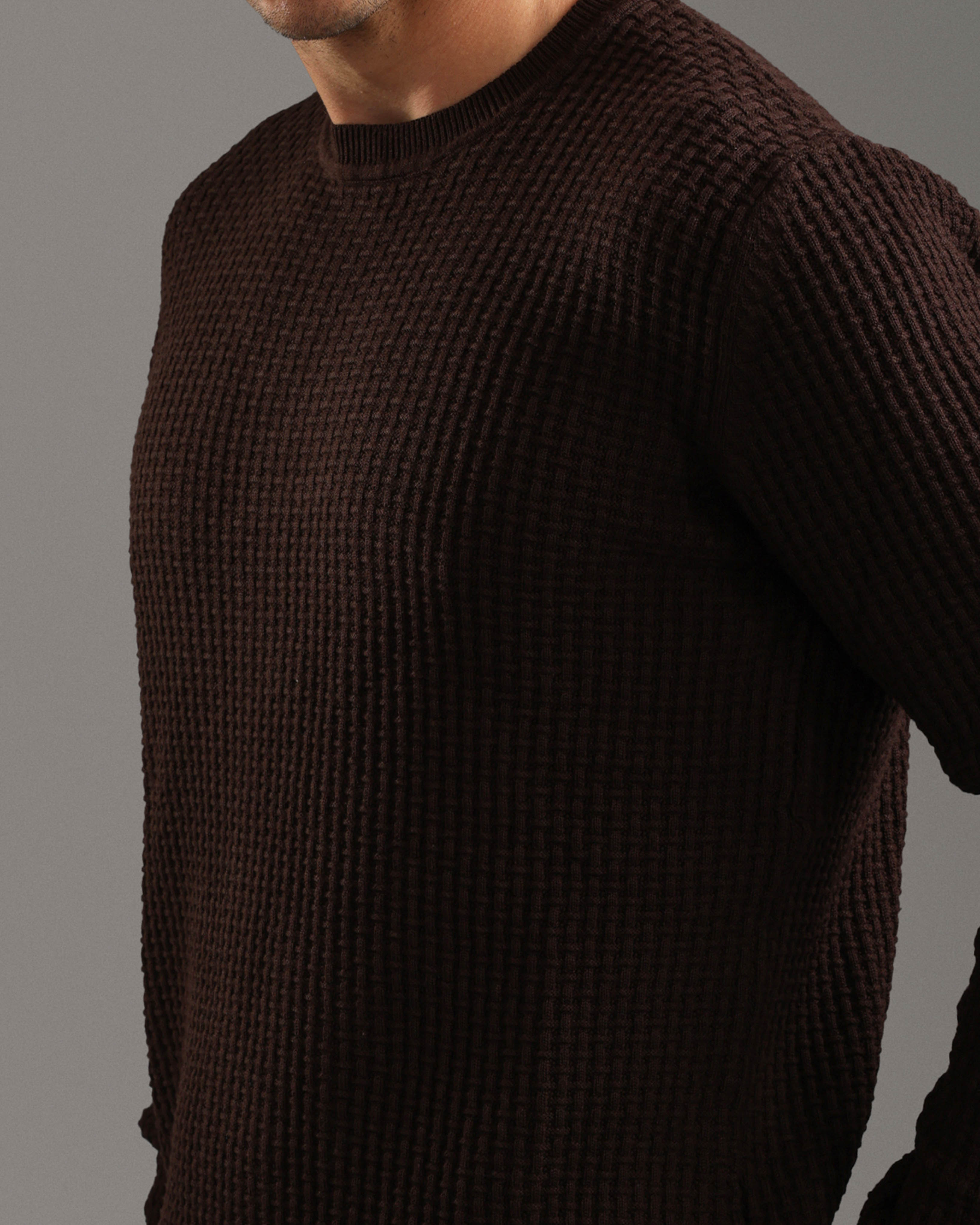 Brown Textured Sweater