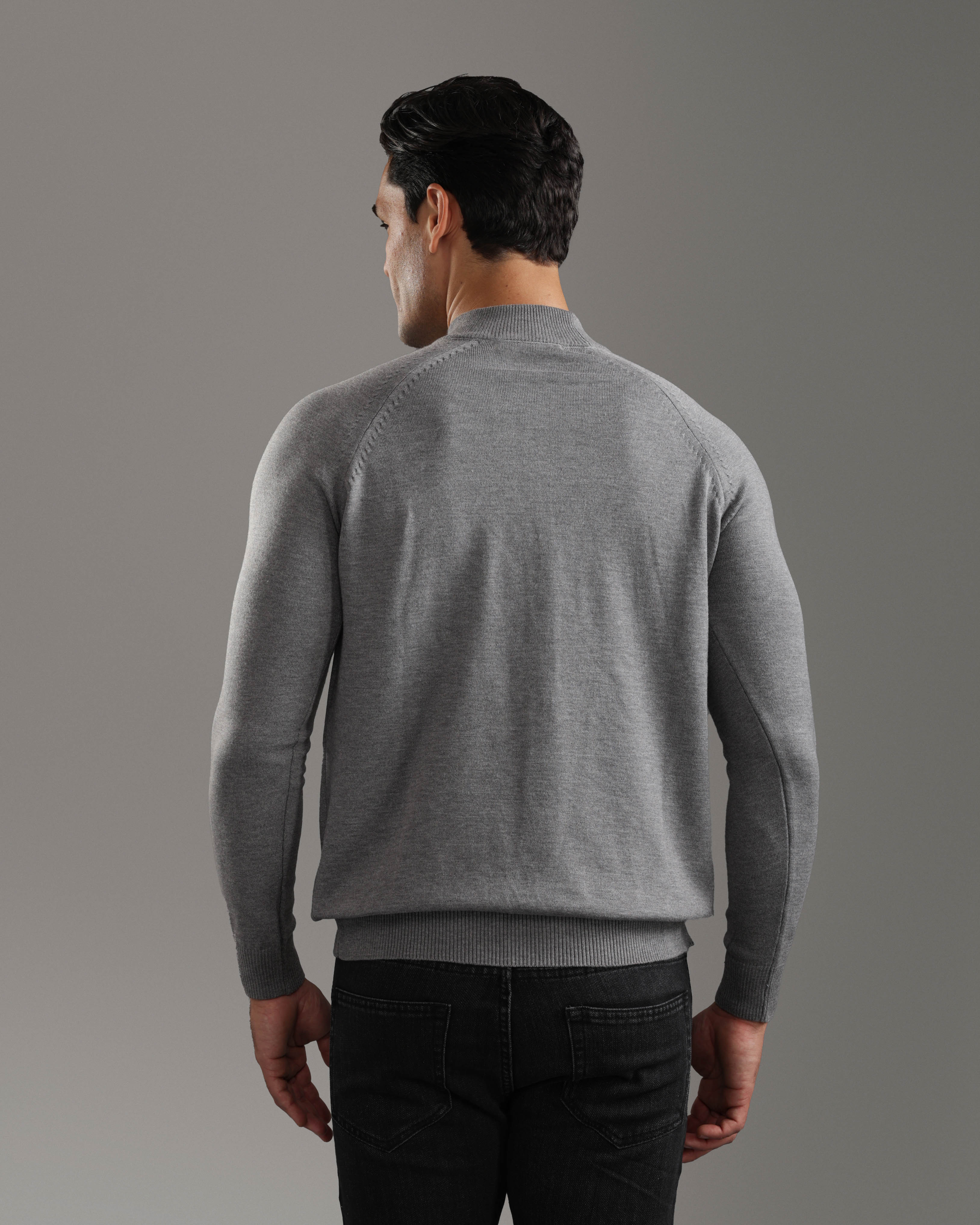 Grey Mock Neck Sweater