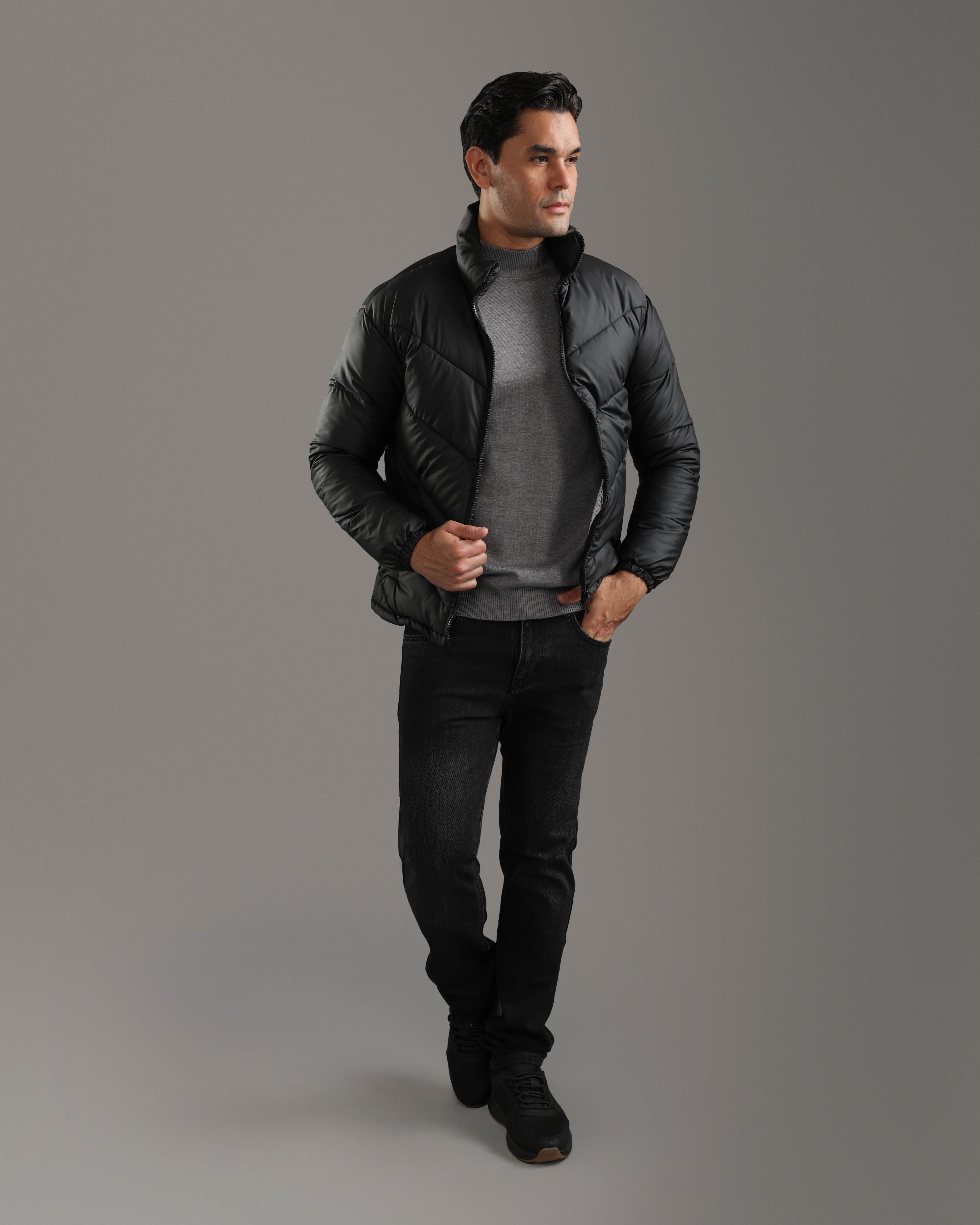 Matte Black Puffer Jacket