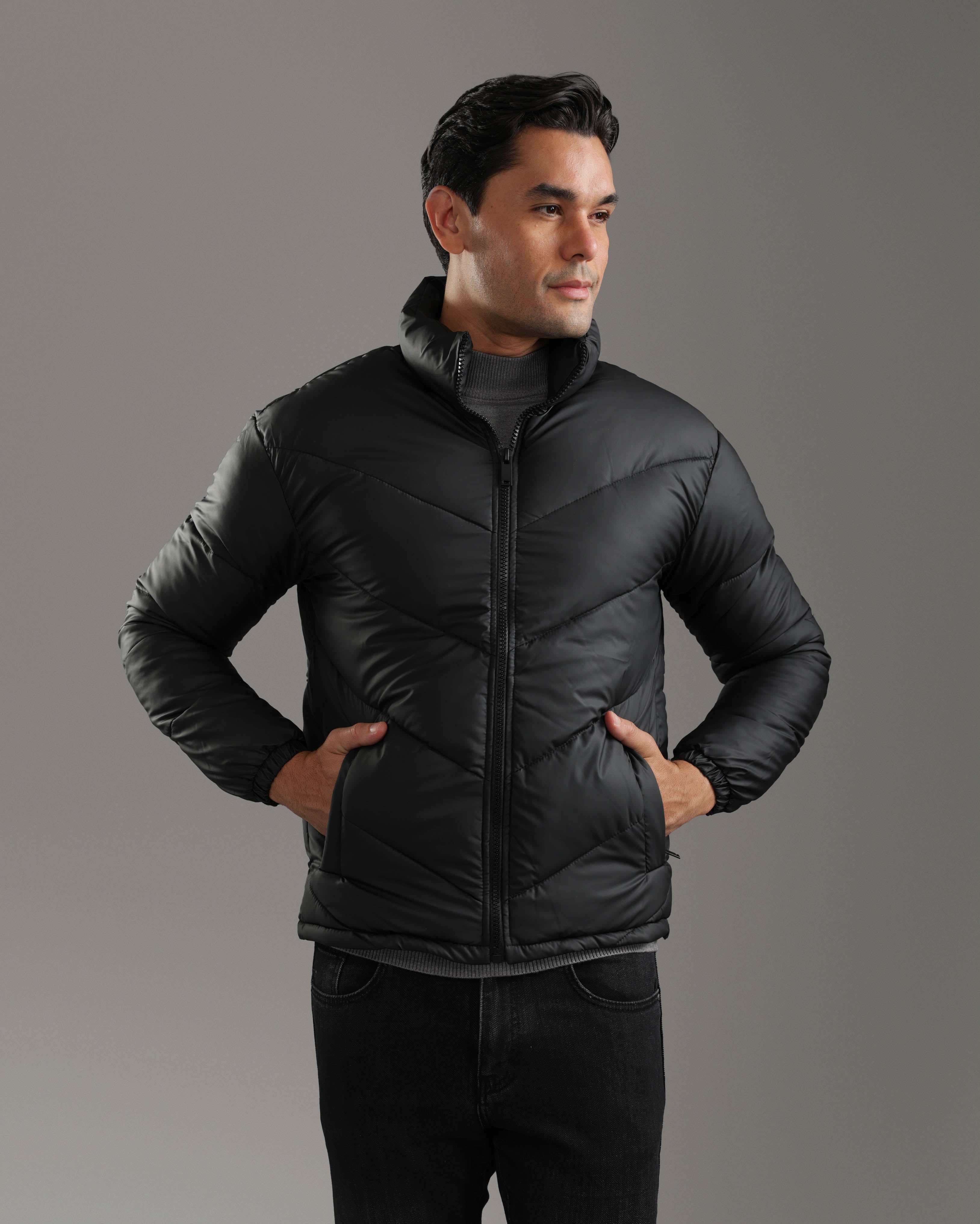 Matte Black Puffer Jacket
