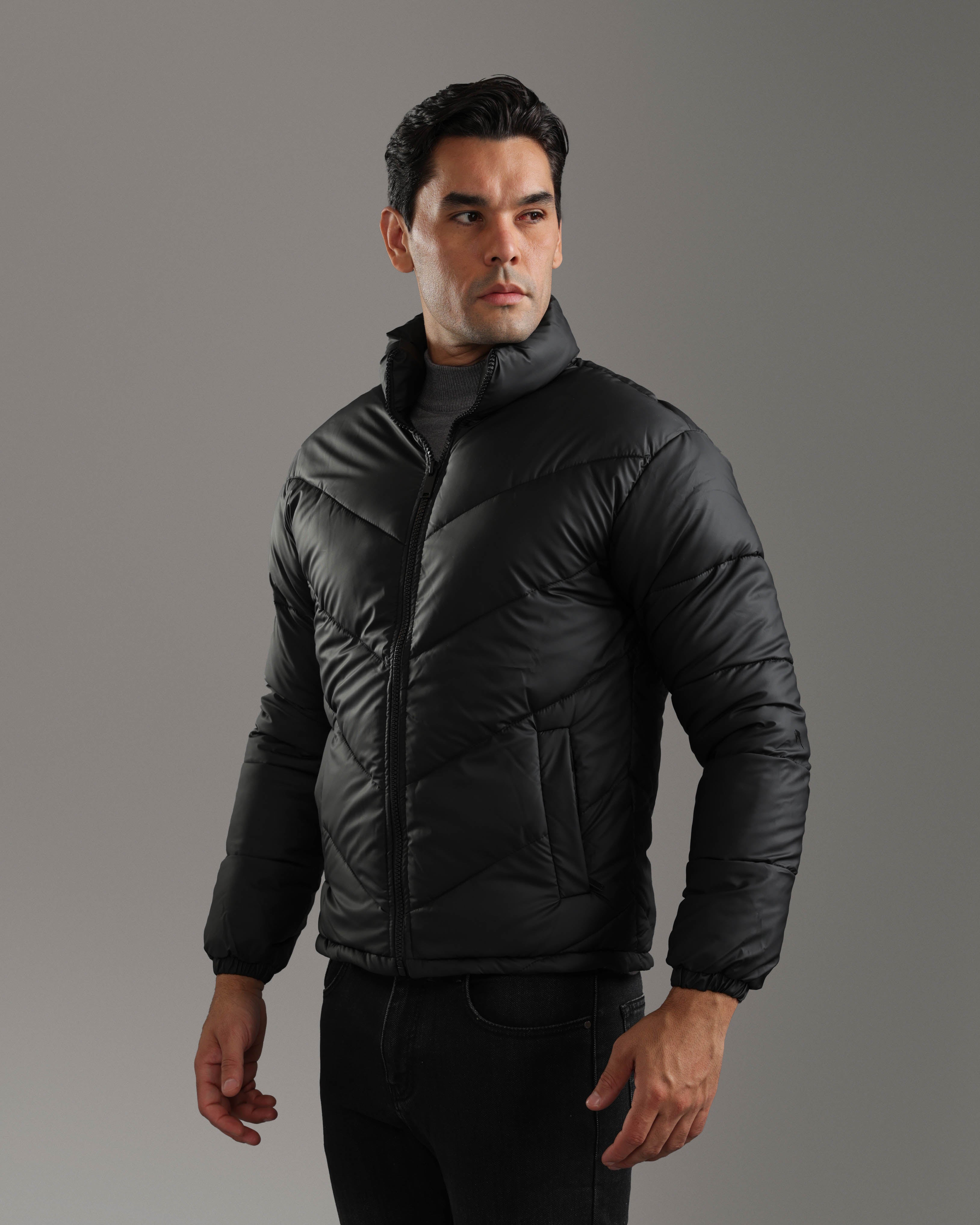 Matte Black Puffer Jacket