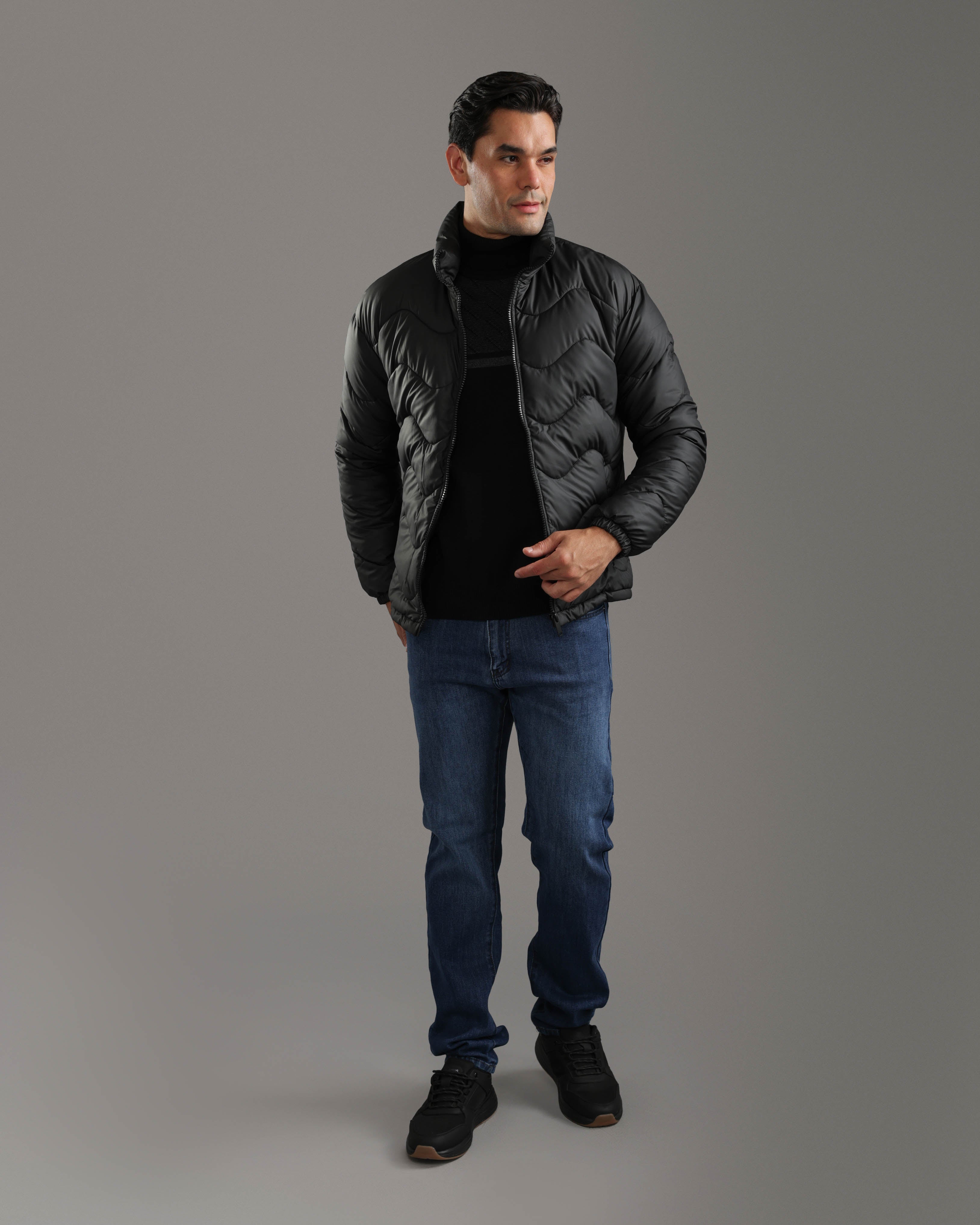 Black Quilted Puffer Jacket