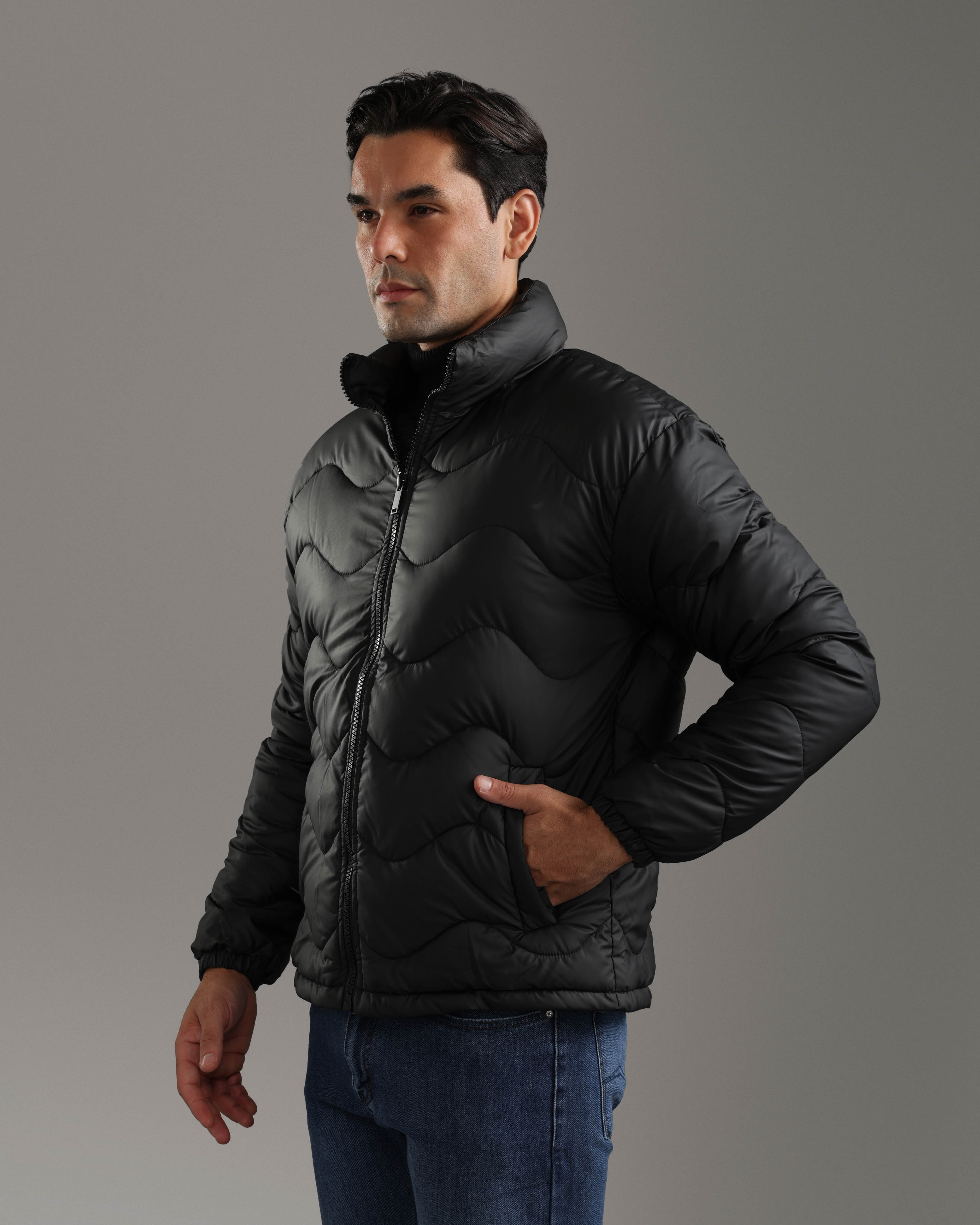 Black Quilted Puffer Jacket