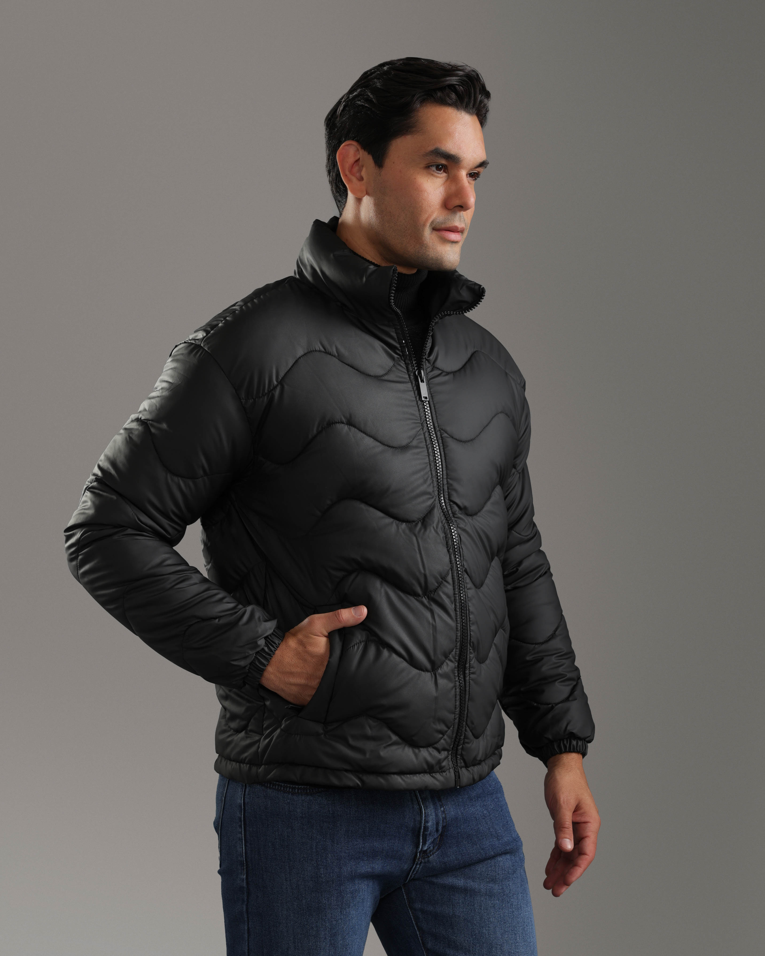 Black Quilted Puffer Jacket
