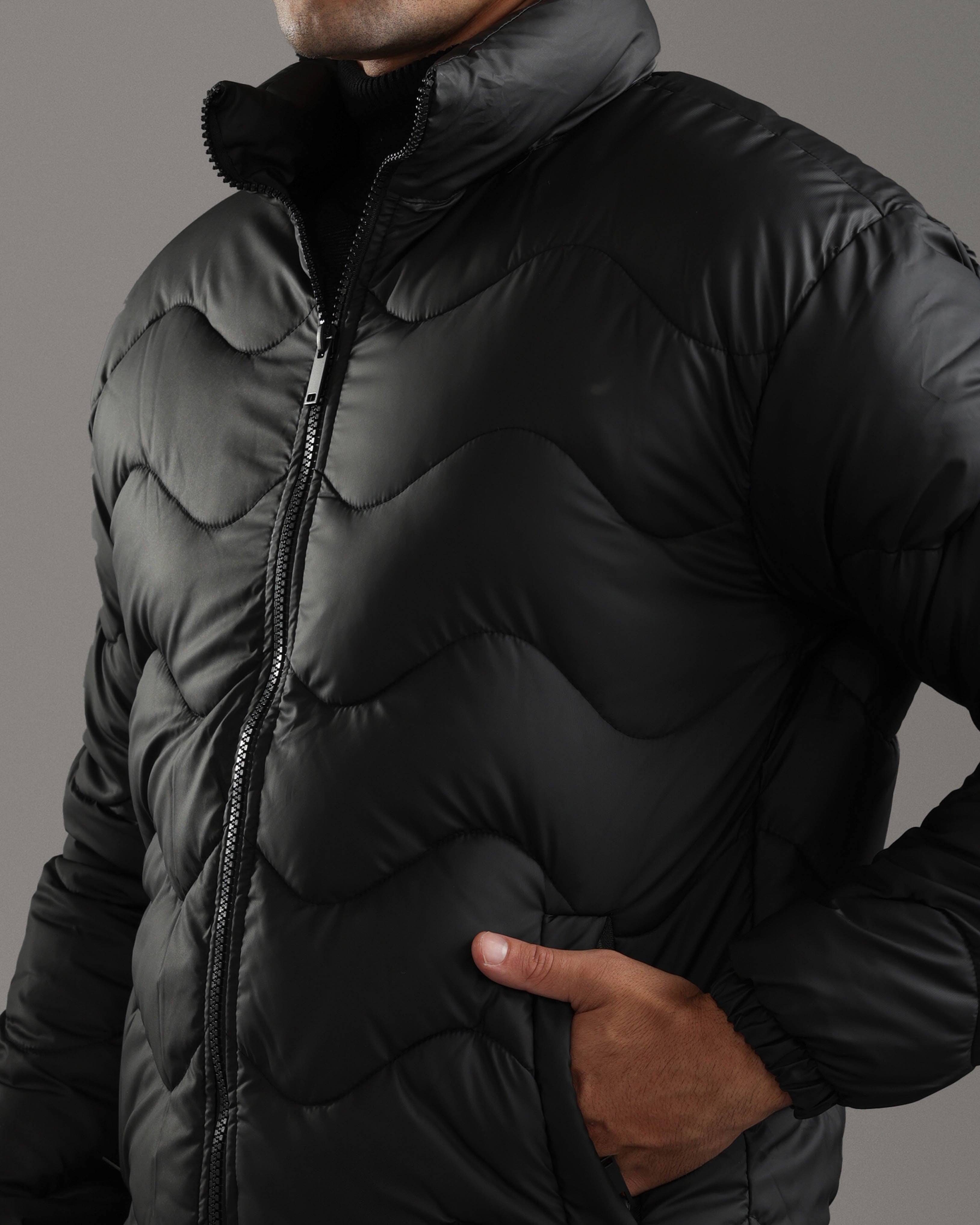Black Quilted Puffer Jacket