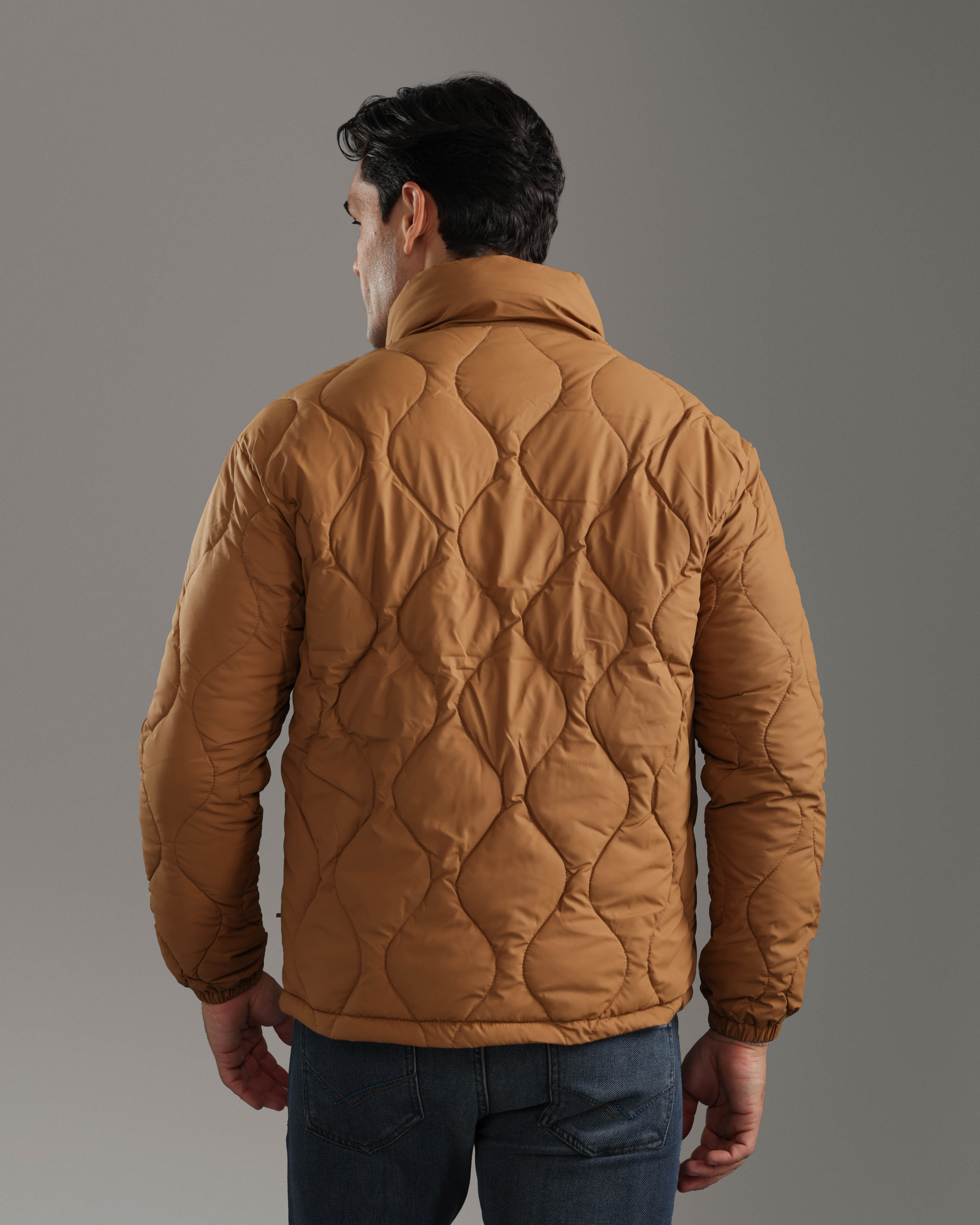 Camel Quilted Puffer Jacket
