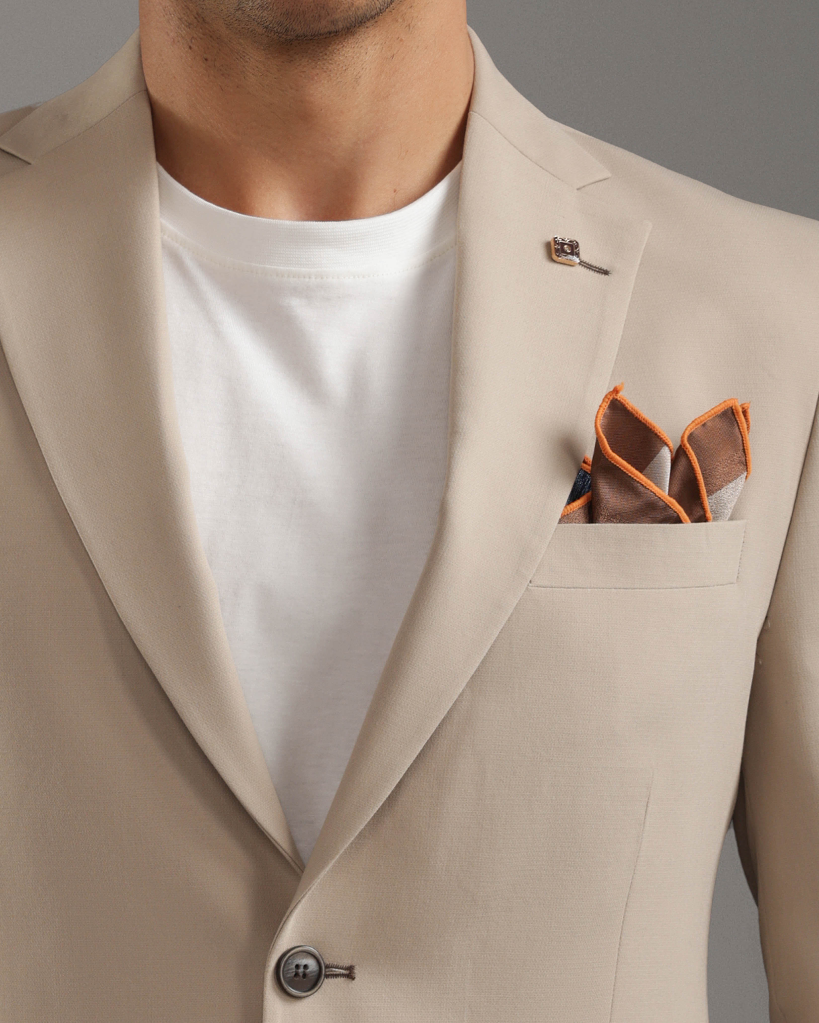Beige Slim Fit Suit