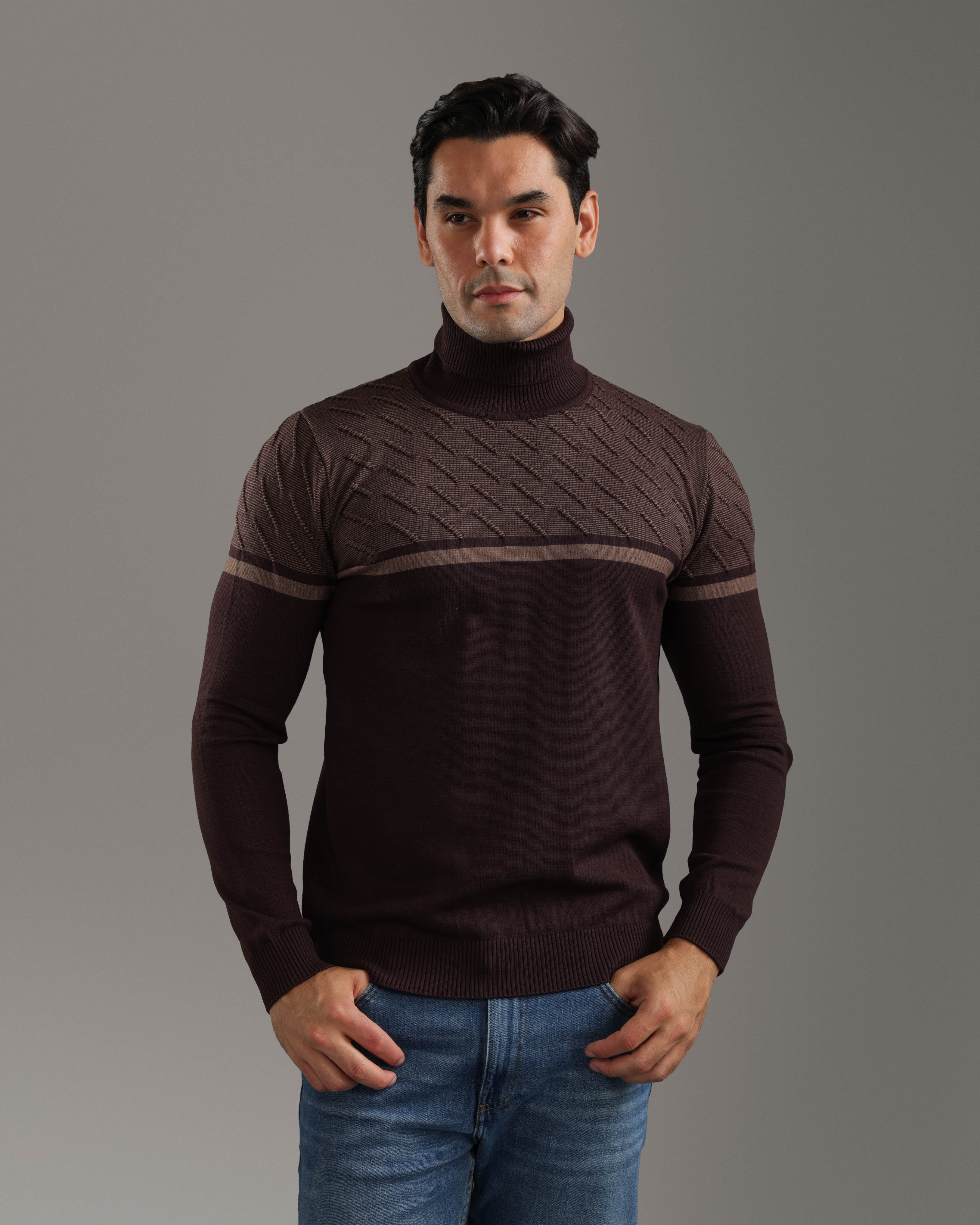 Dark Brown Turtleneck Sweater
