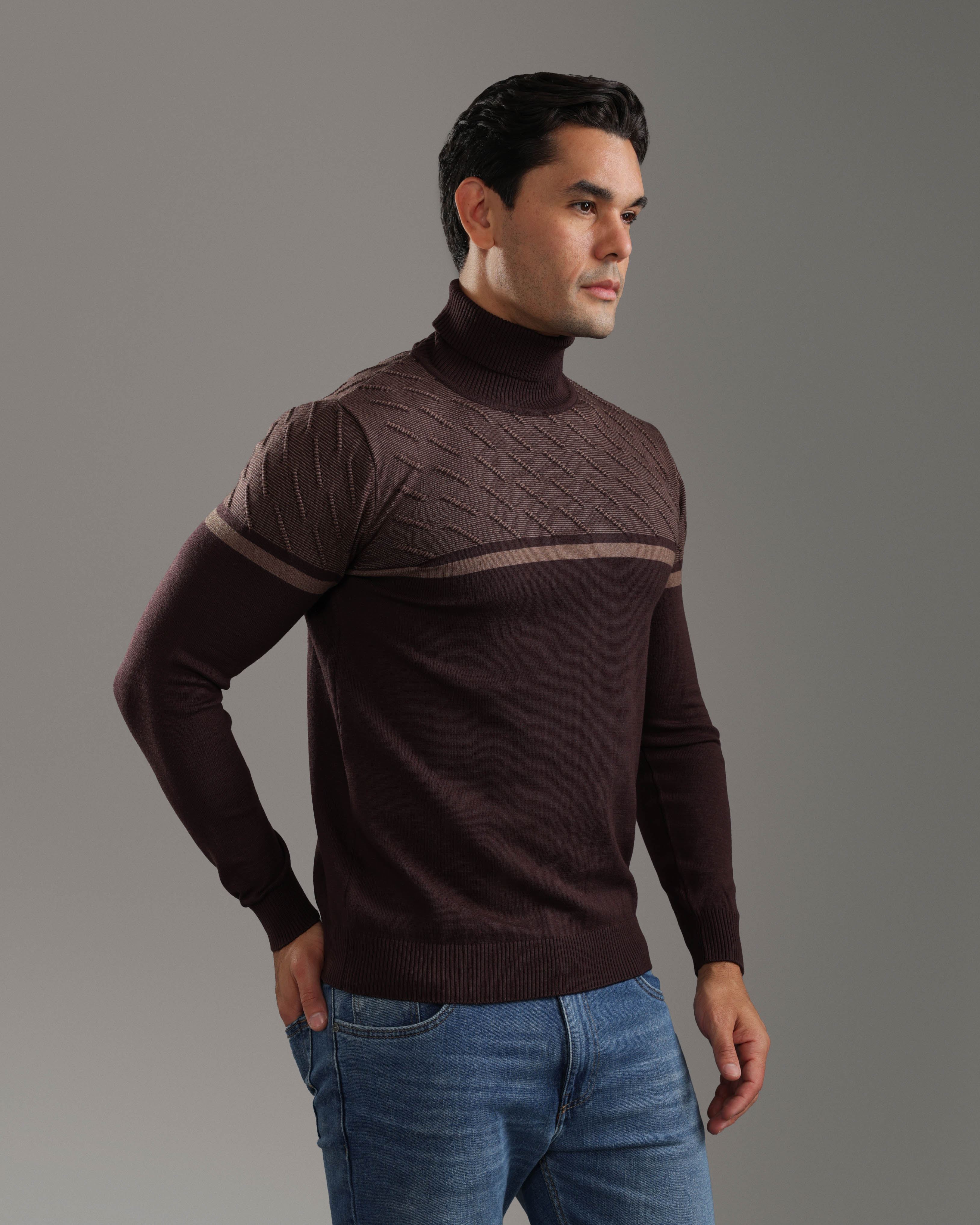 Dark Brown Turtleneck Sweater