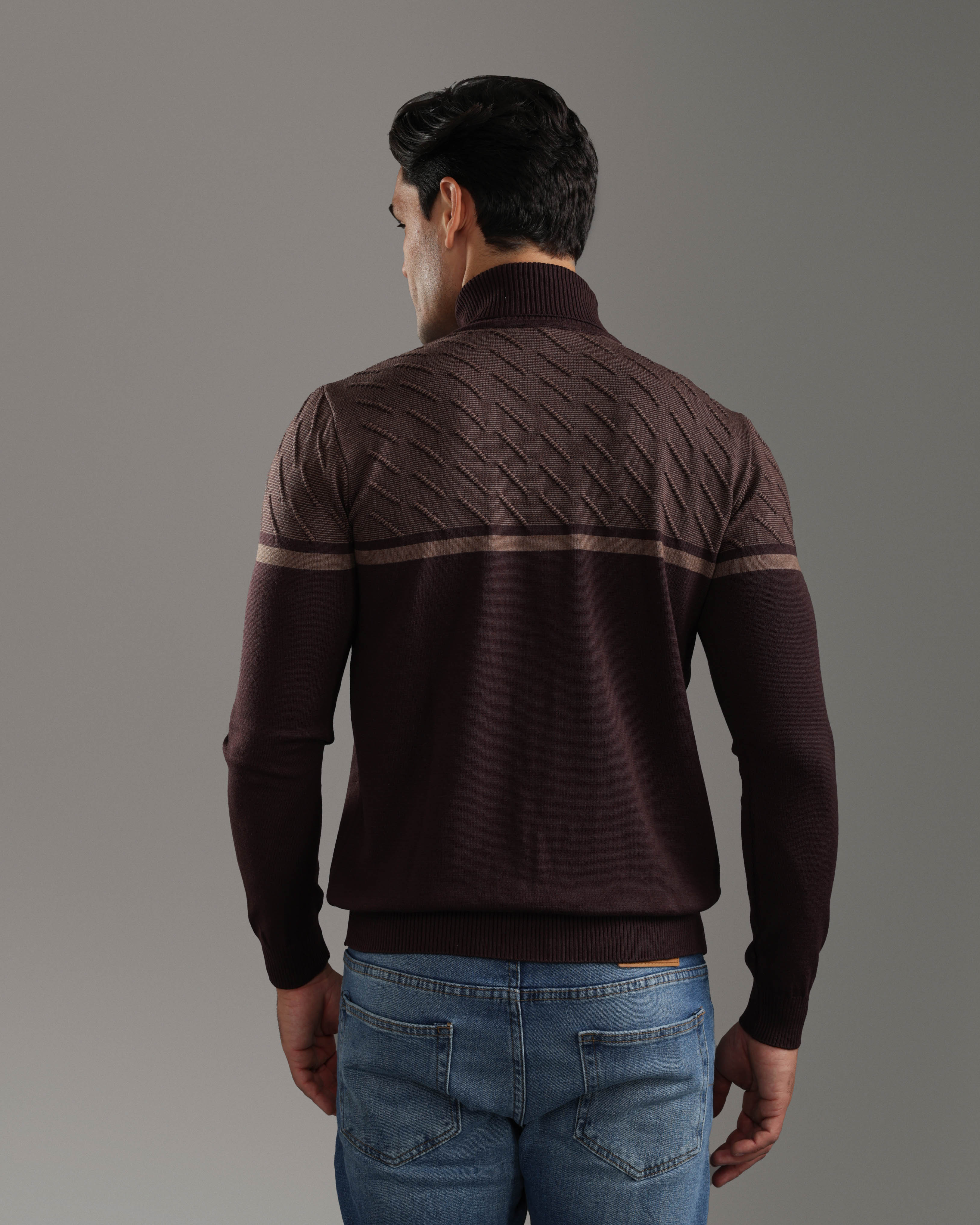 Dark Brown Turtleneck Sweater