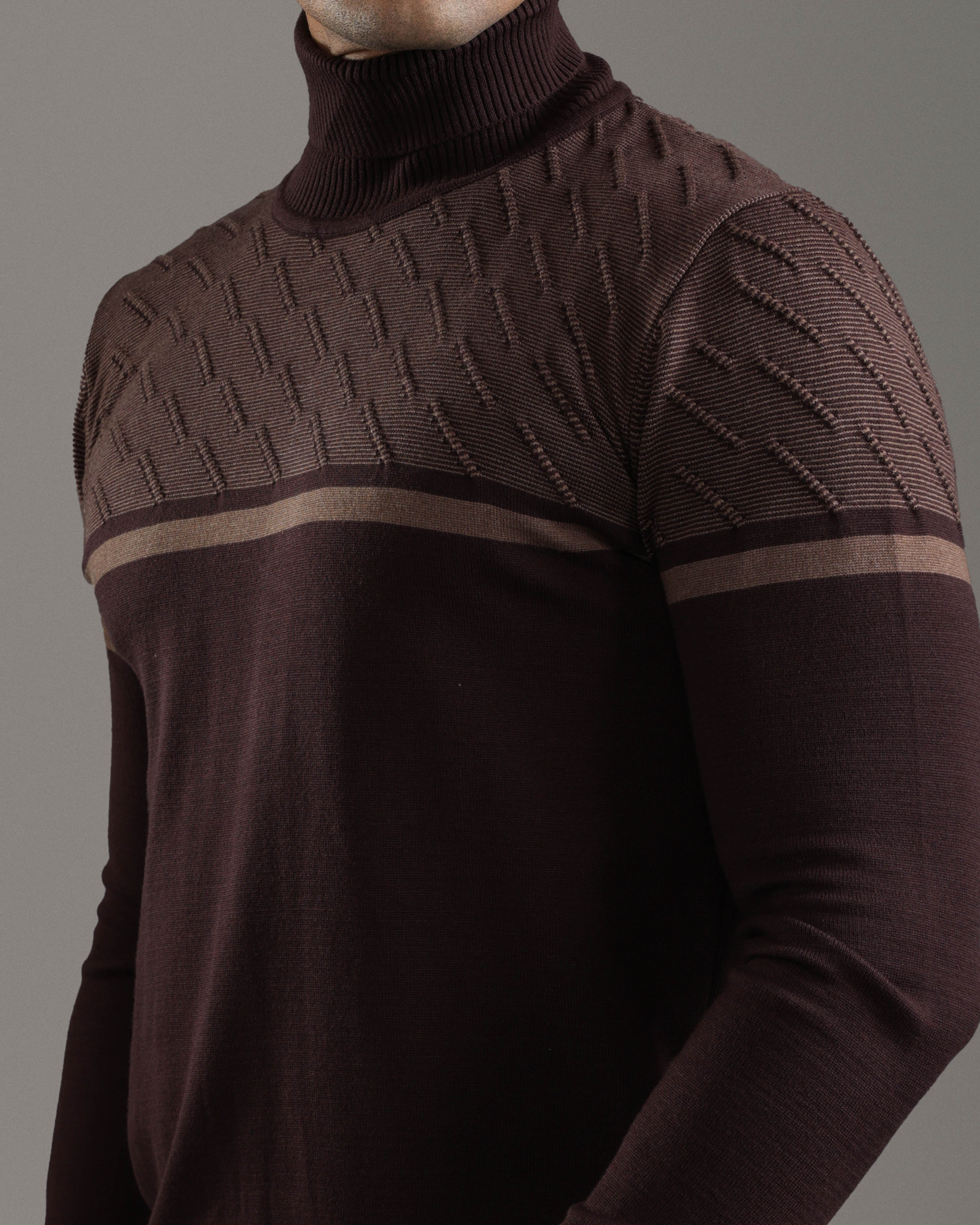 Dark Brown Turtleneck Sweater
