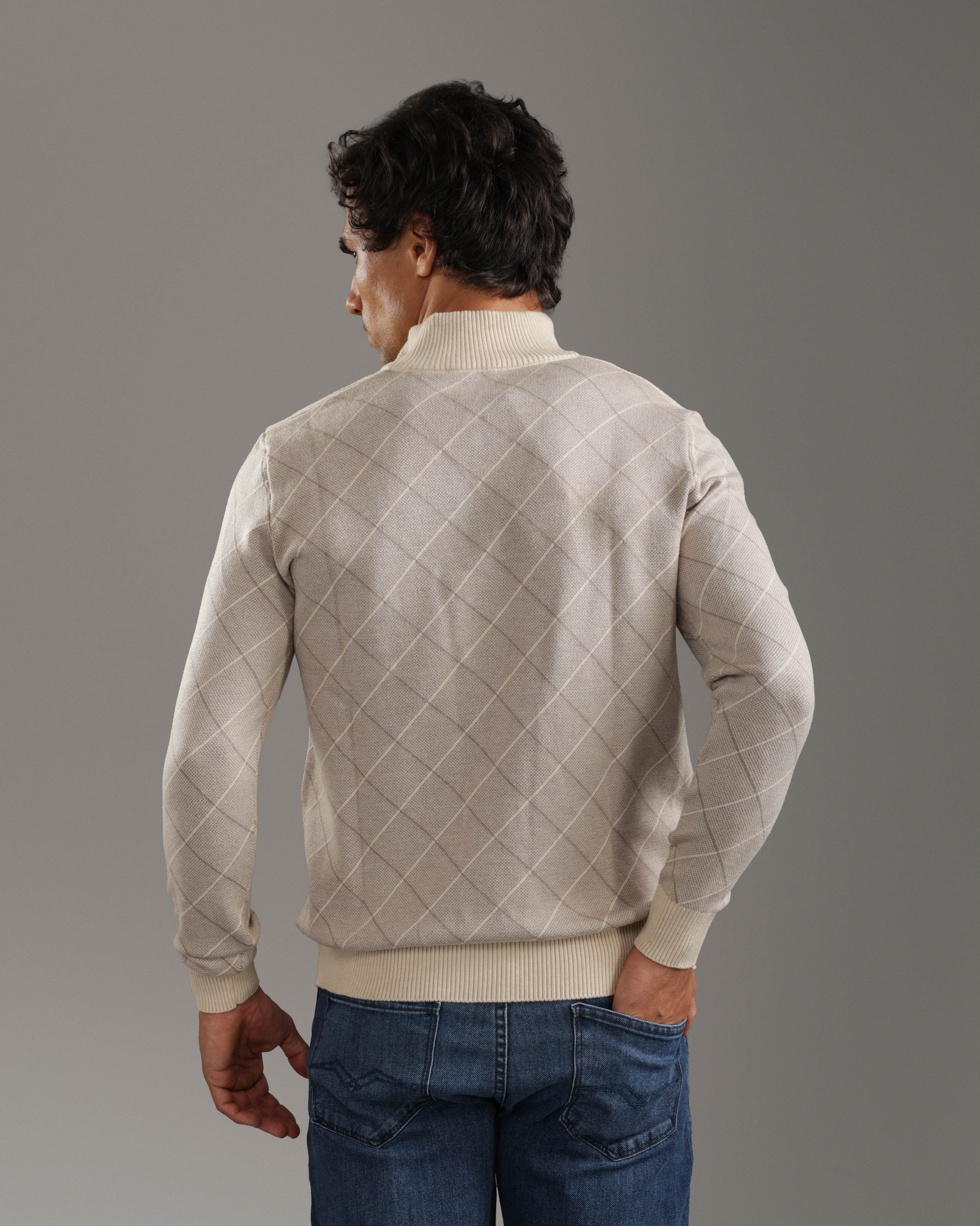 Beige Half-Zip Pullover