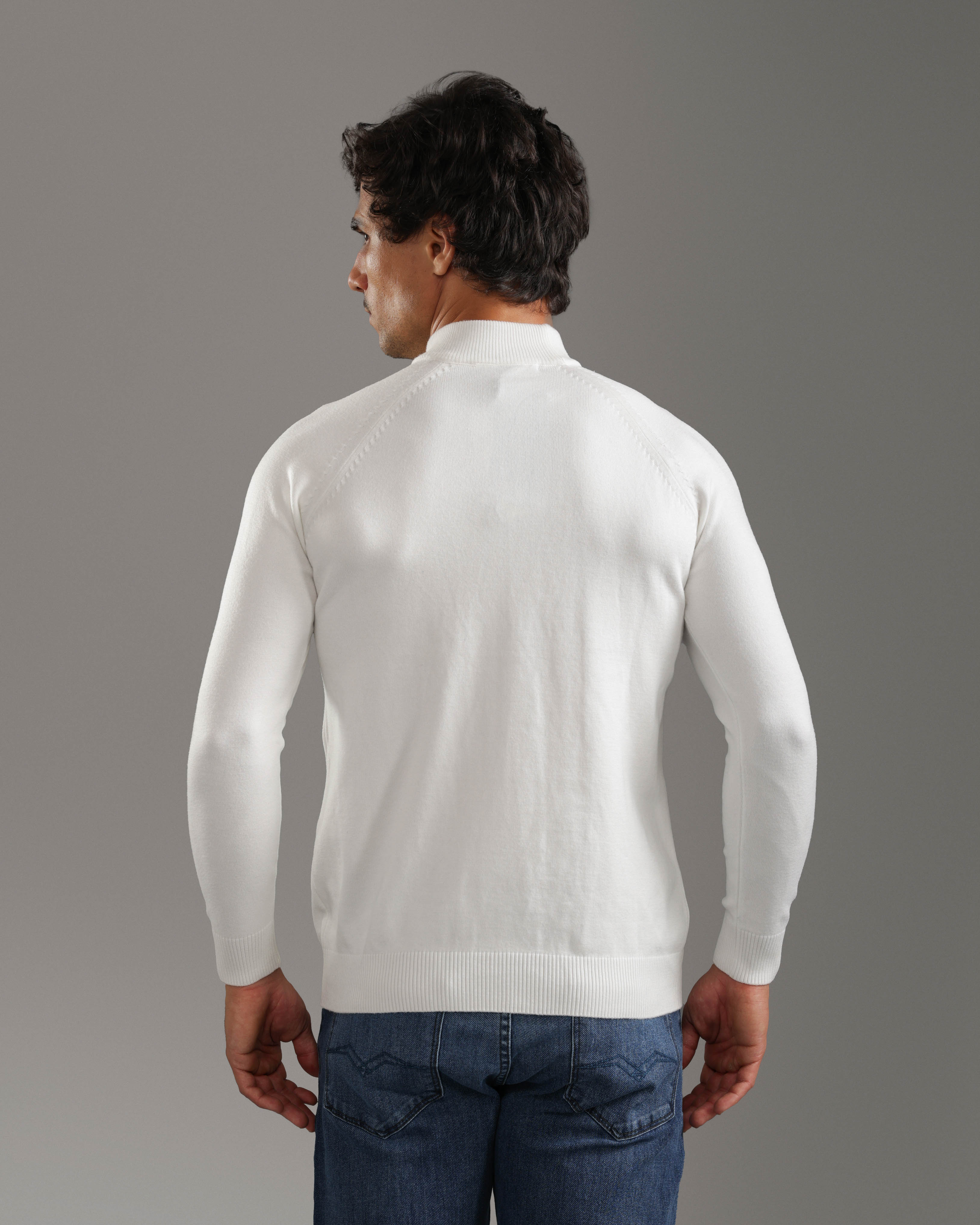 White High-Neck Sweater