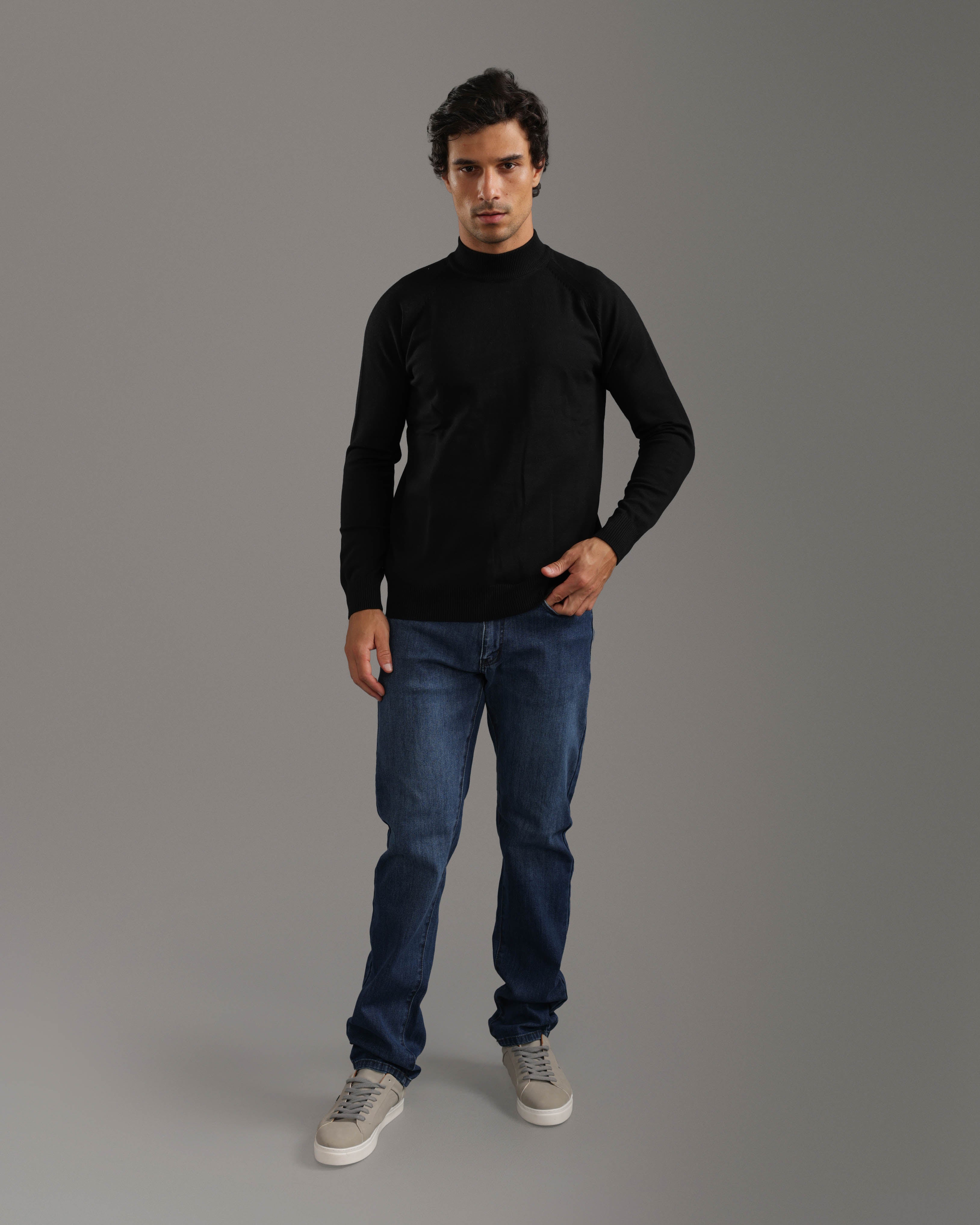 Classic Black High-Neck Sweater