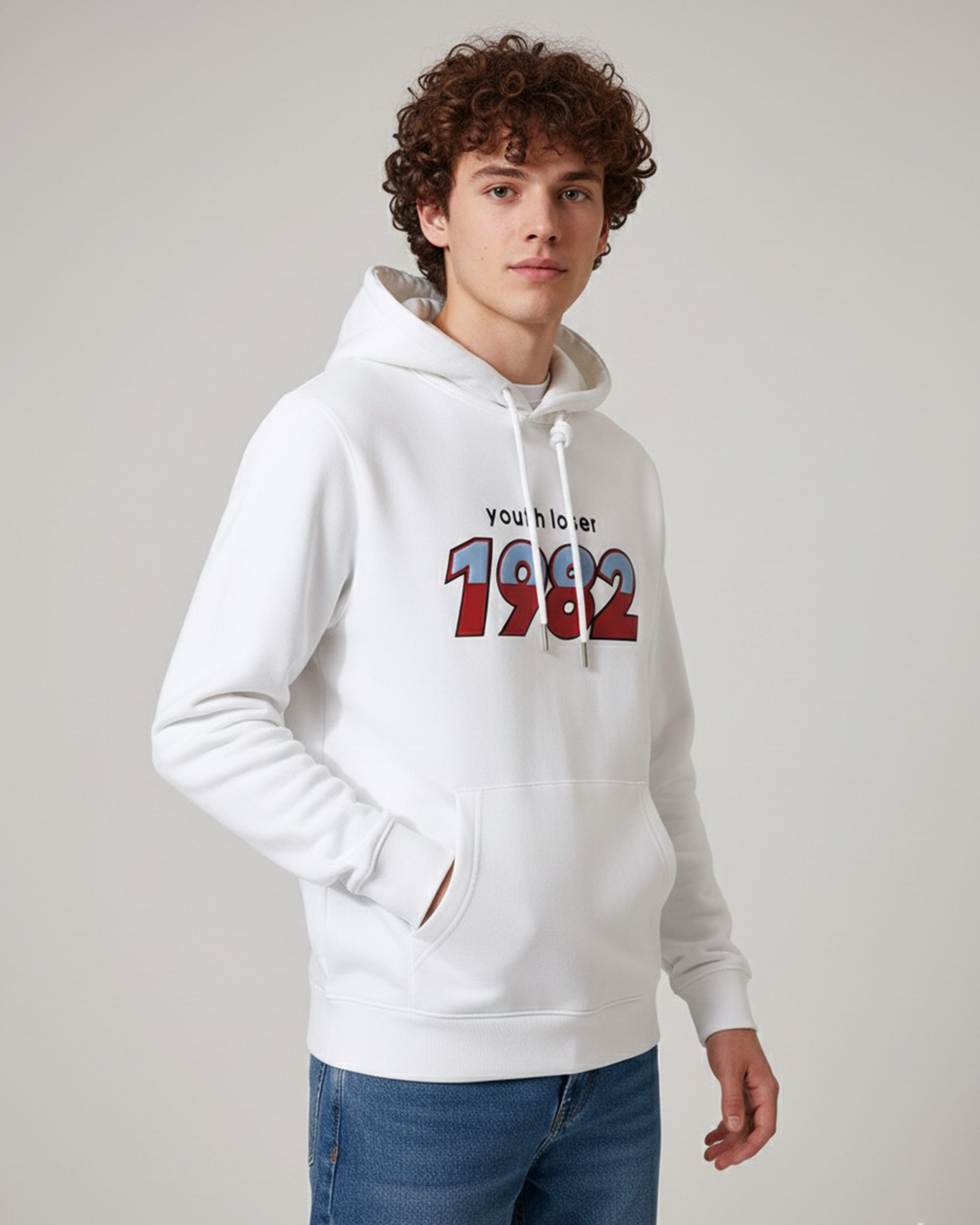 White Hoodie Cotton Oversize