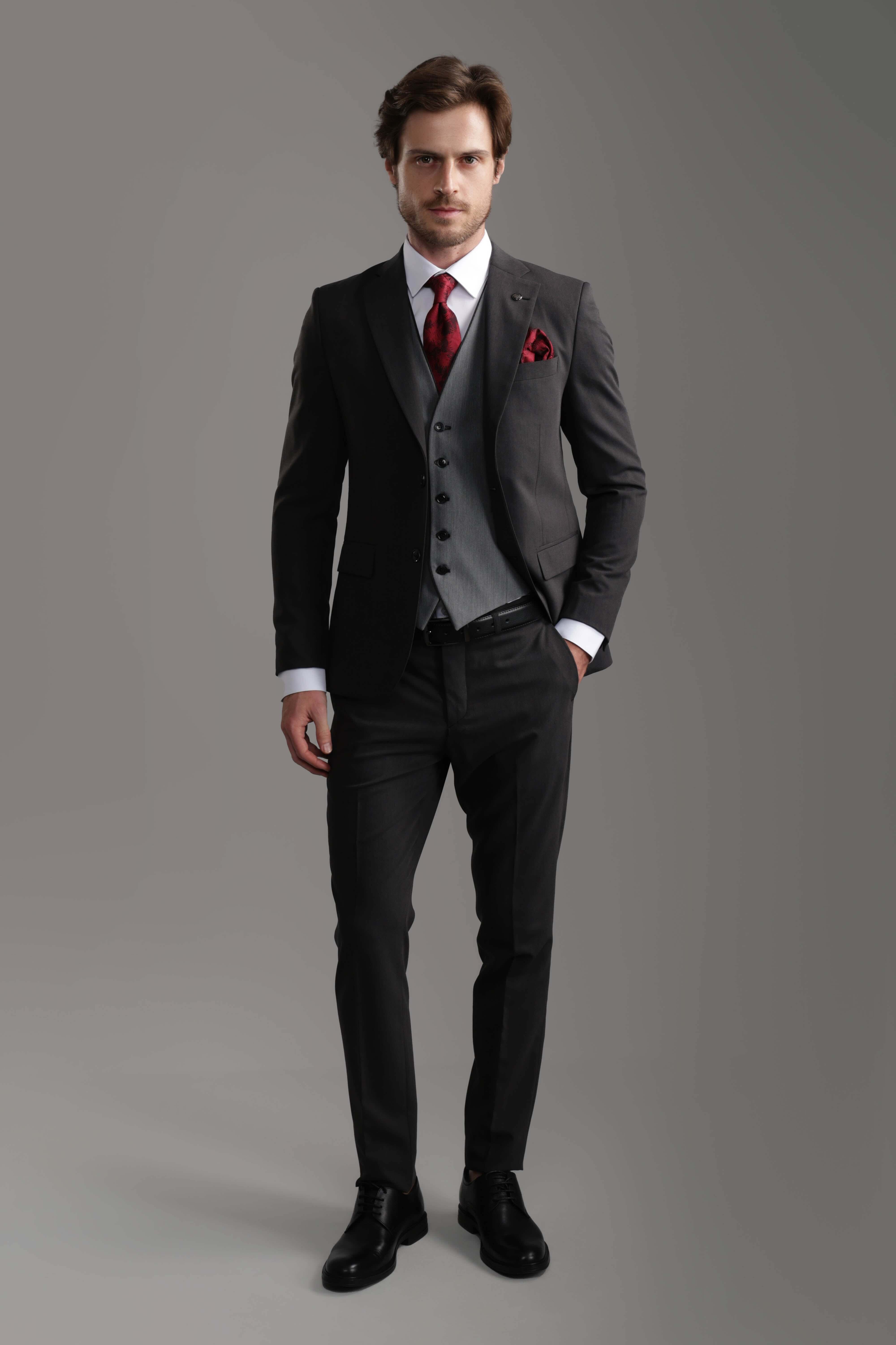 Slim Fit Charcoal Suit