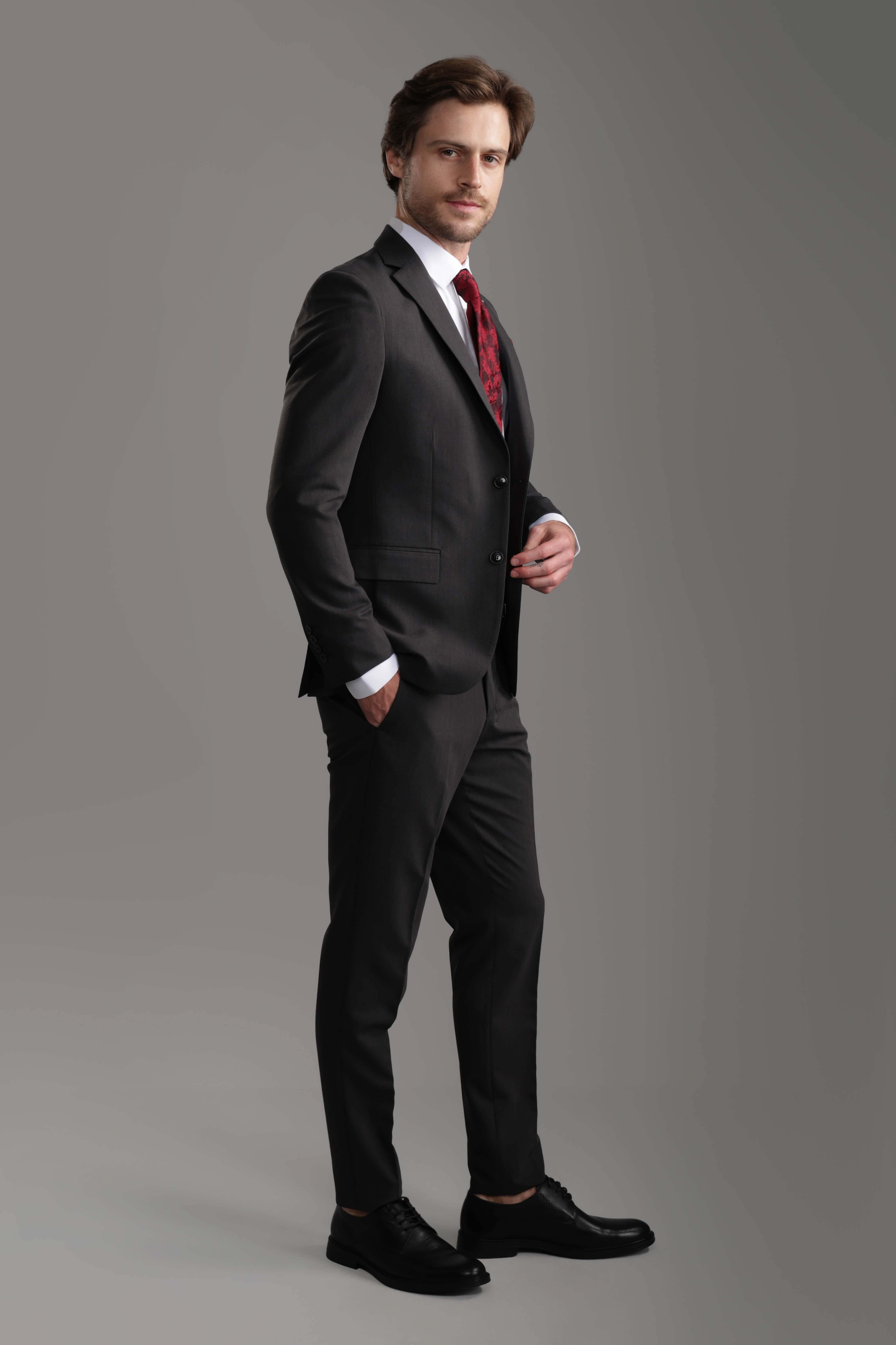 Slim Fit Charcoal Suit