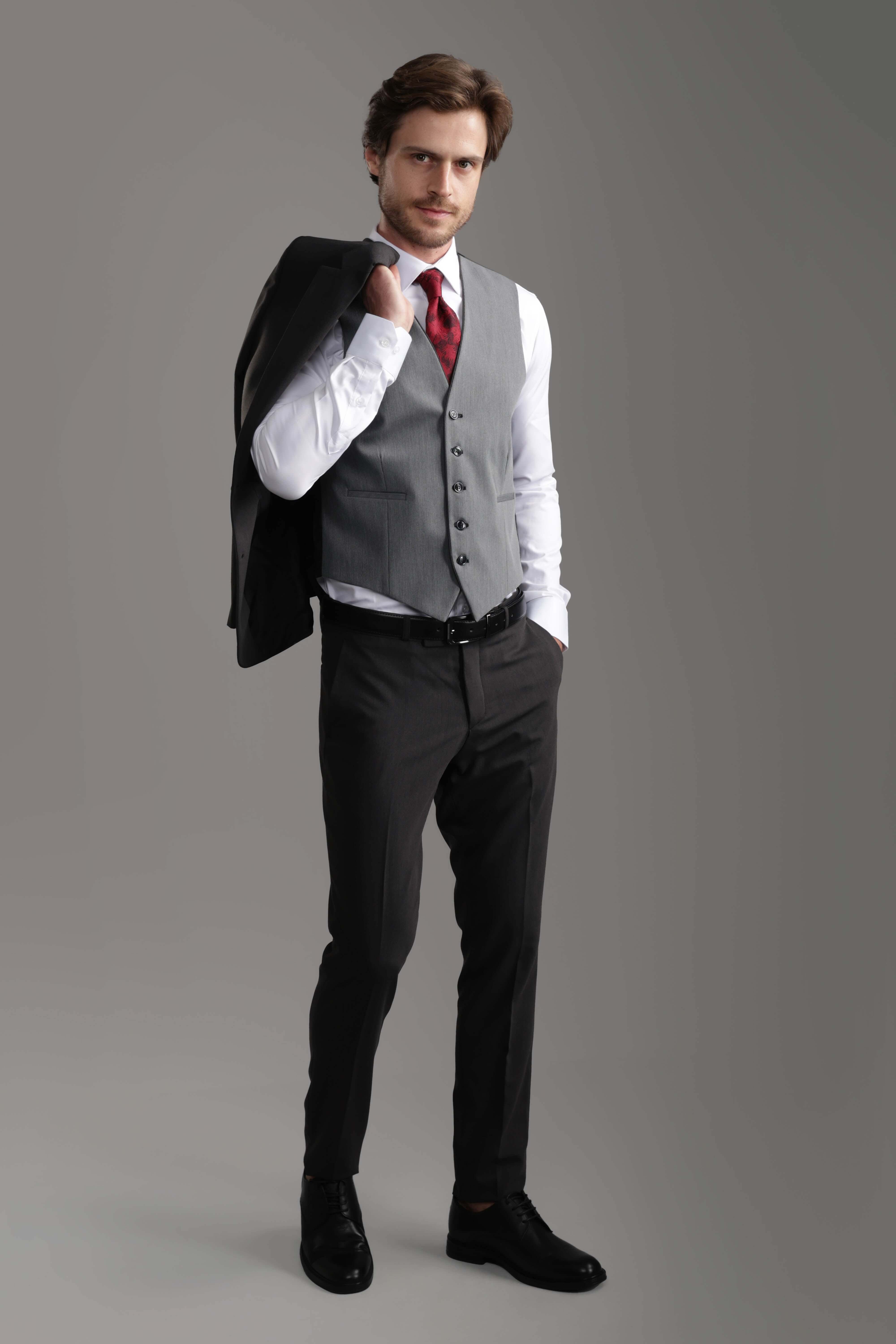 Slim Fit Charcoal Suit