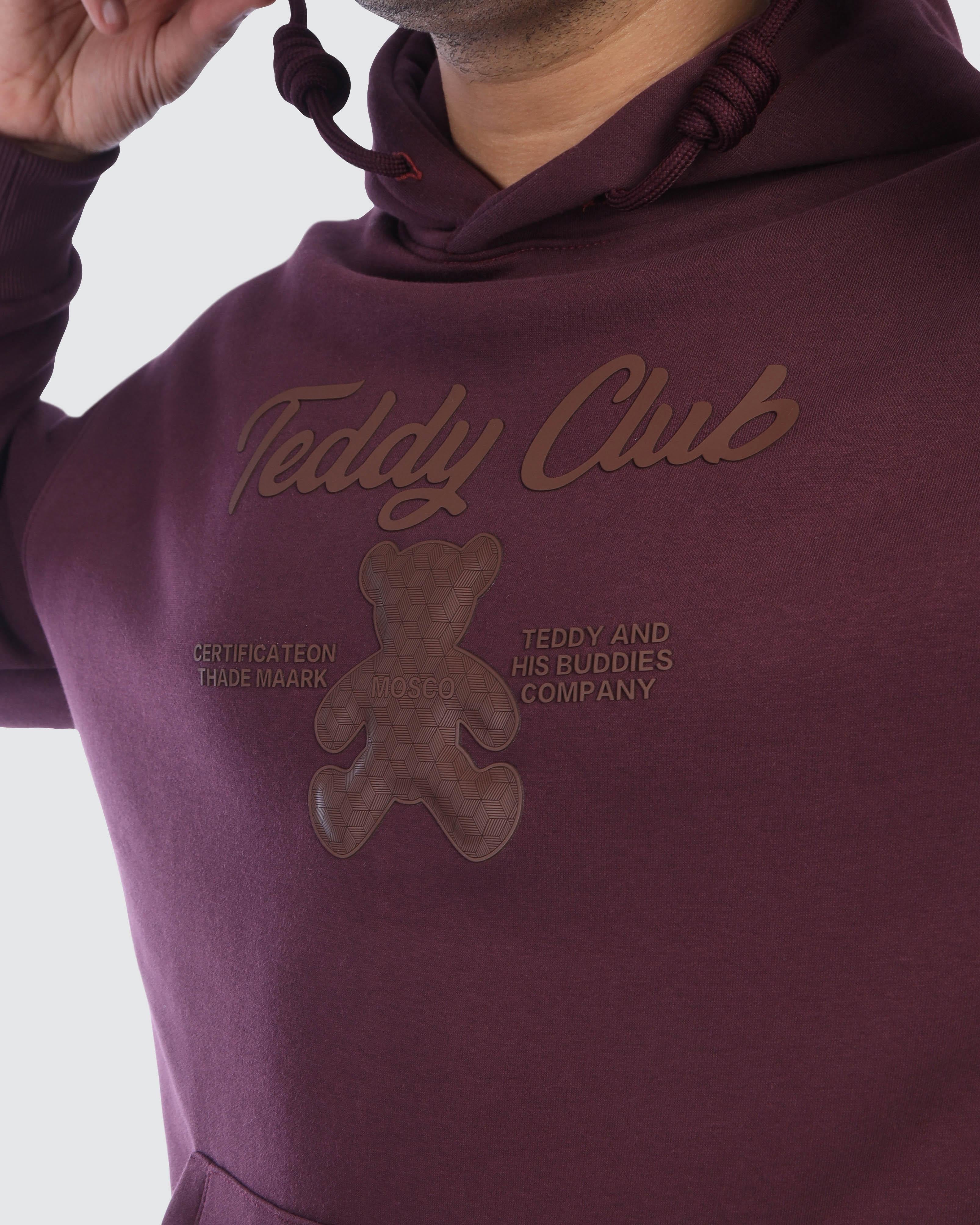 Burgundy Teddy Club Hoodie